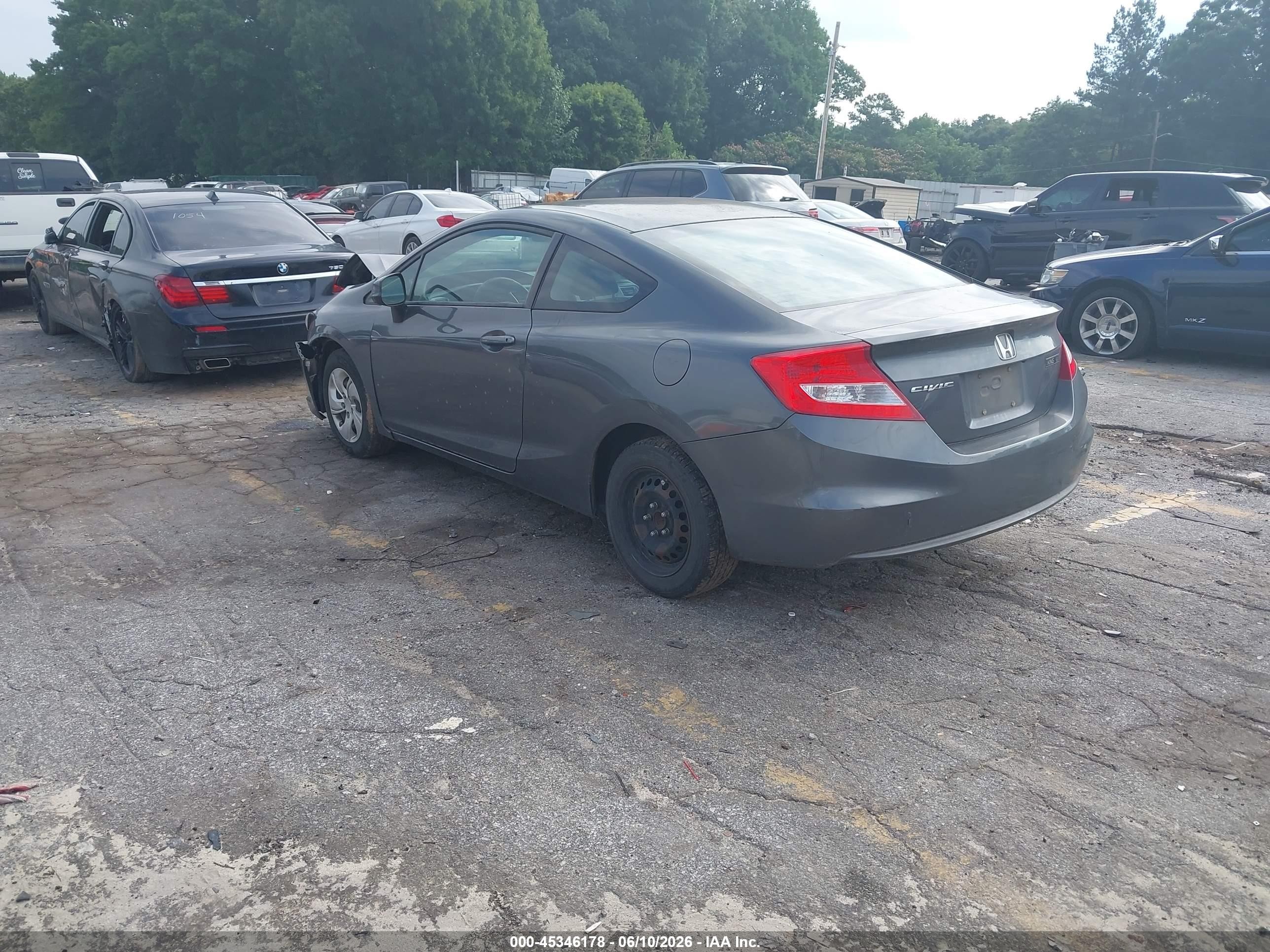 2013 Honda Civic Lx Gray vin: 2HGFG3B50DH513350