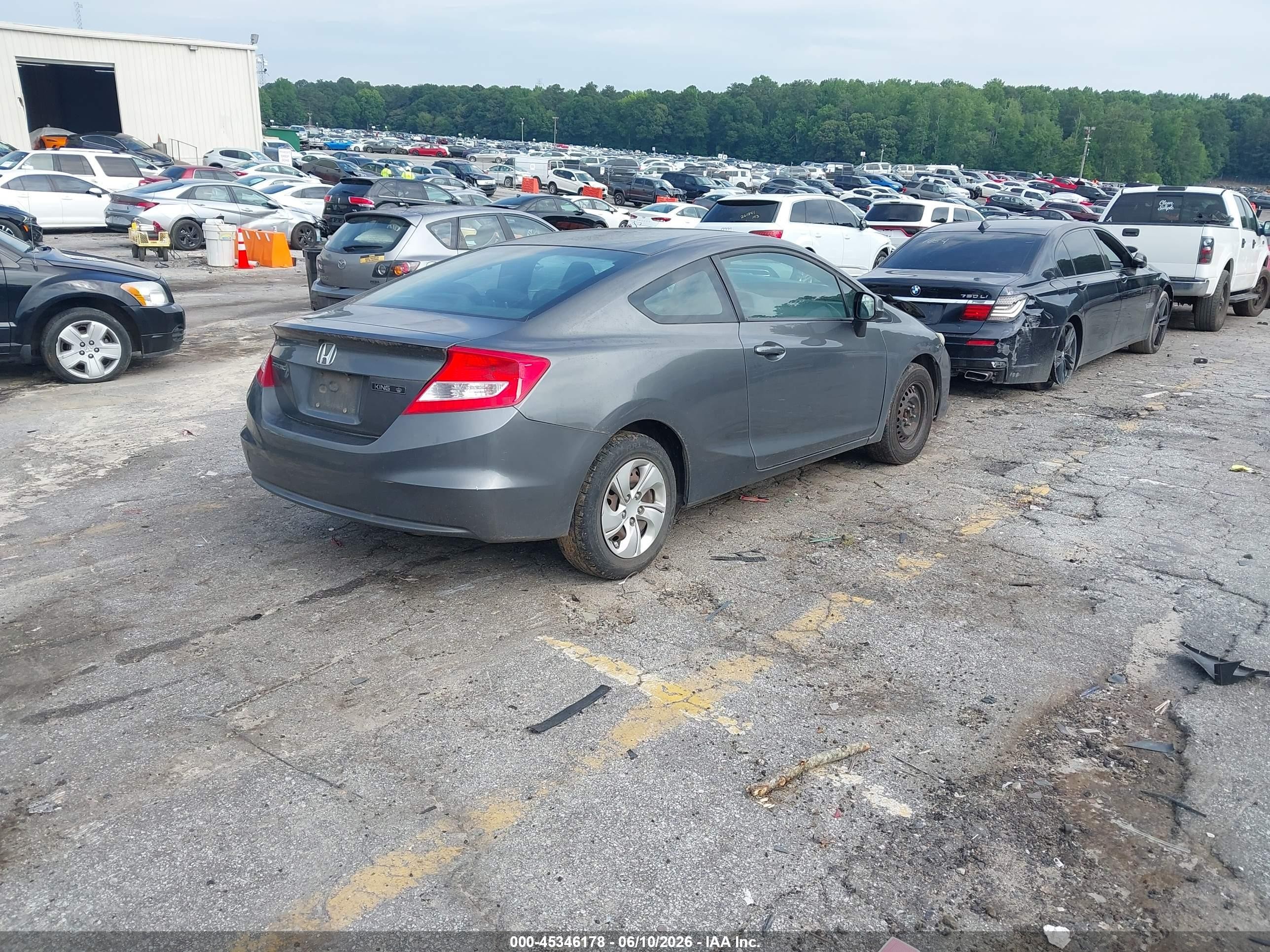 2013 Honda Civic Lx Gray vin: 2HGFG3B50DH513350