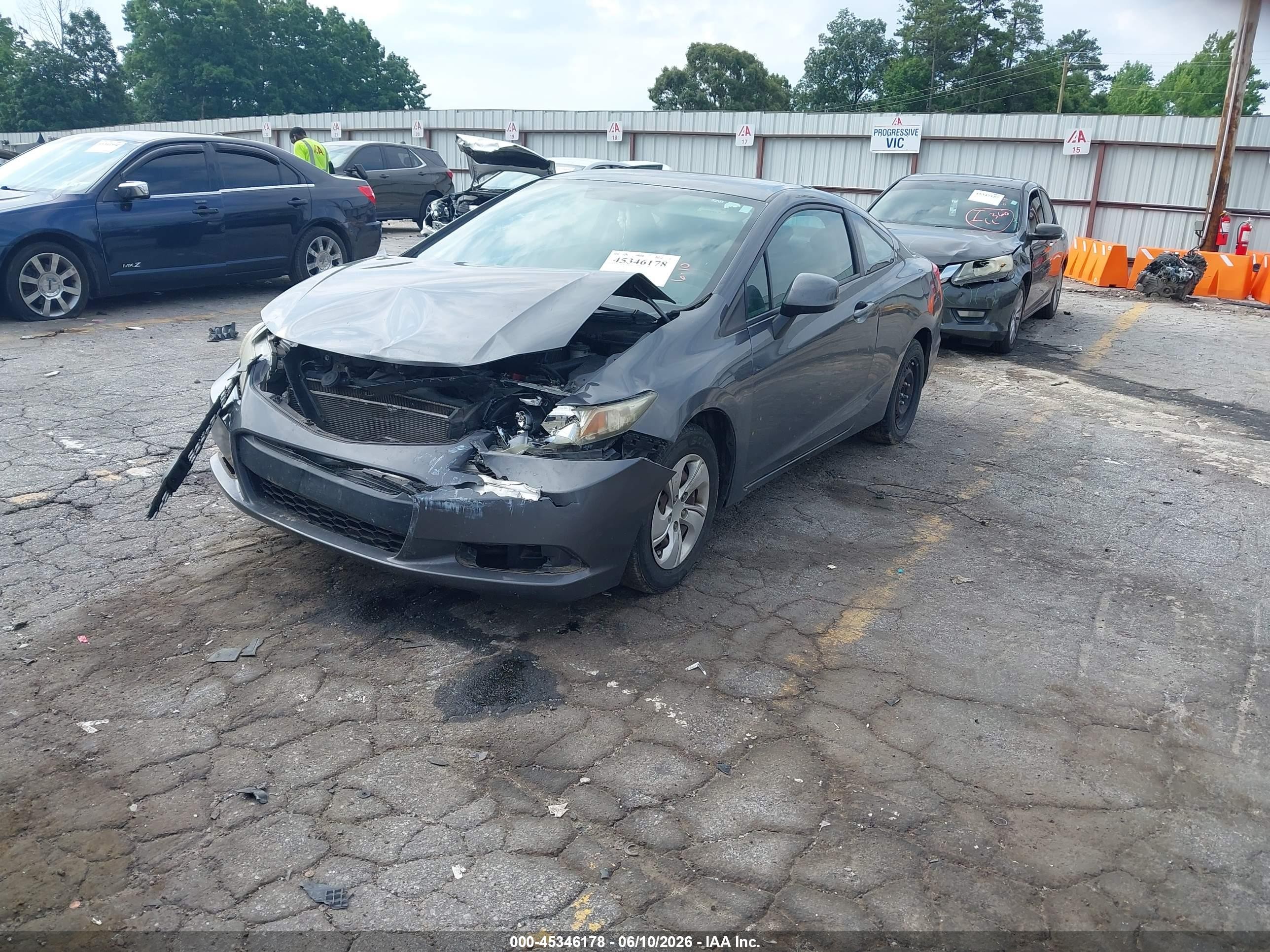 2013 Honda Civic Lx Gray vin: 2HGFG3B50DH513350