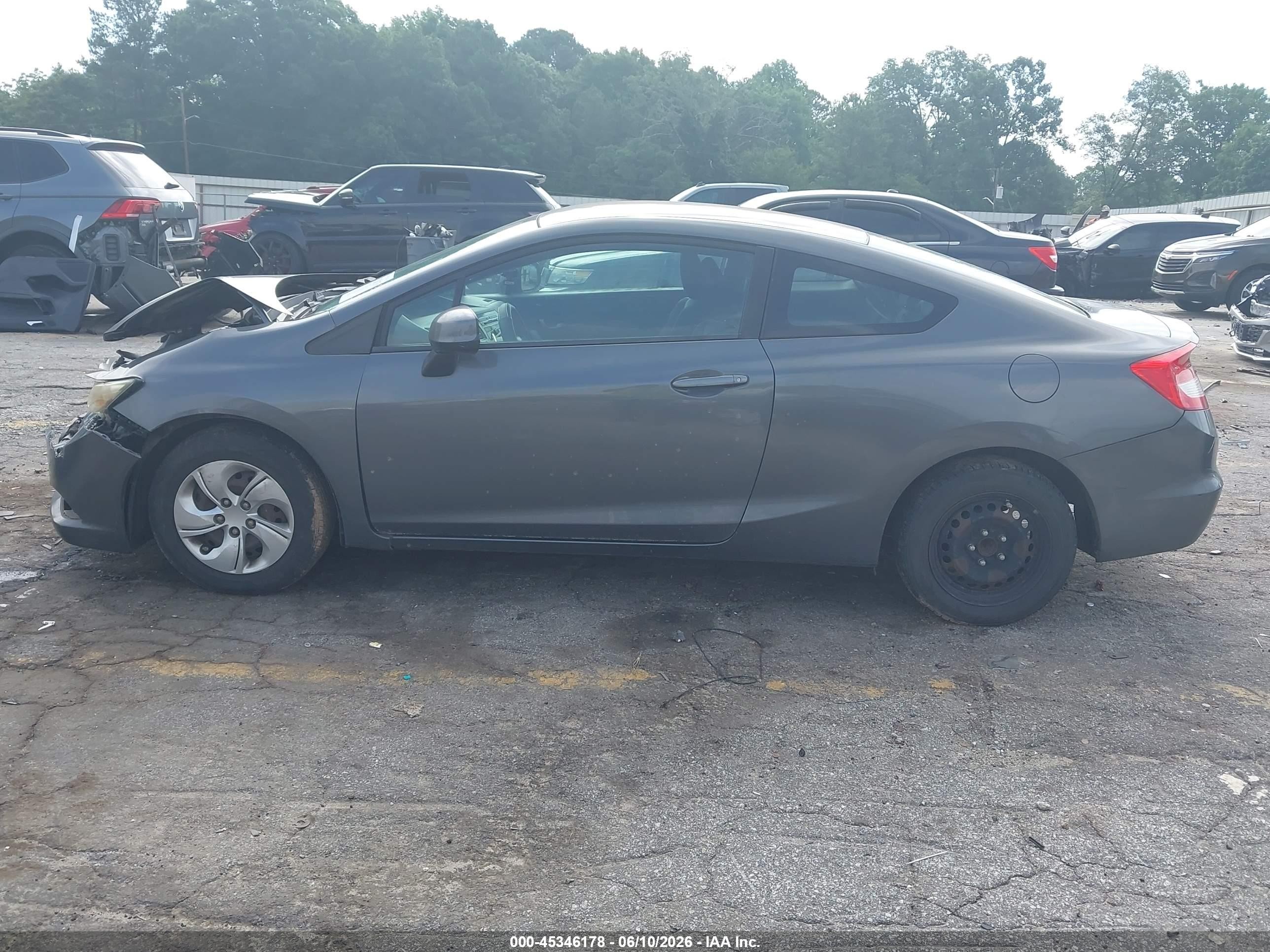 2013 Honda Civic Lx Gray vin: 2HGFG3B50DH513350