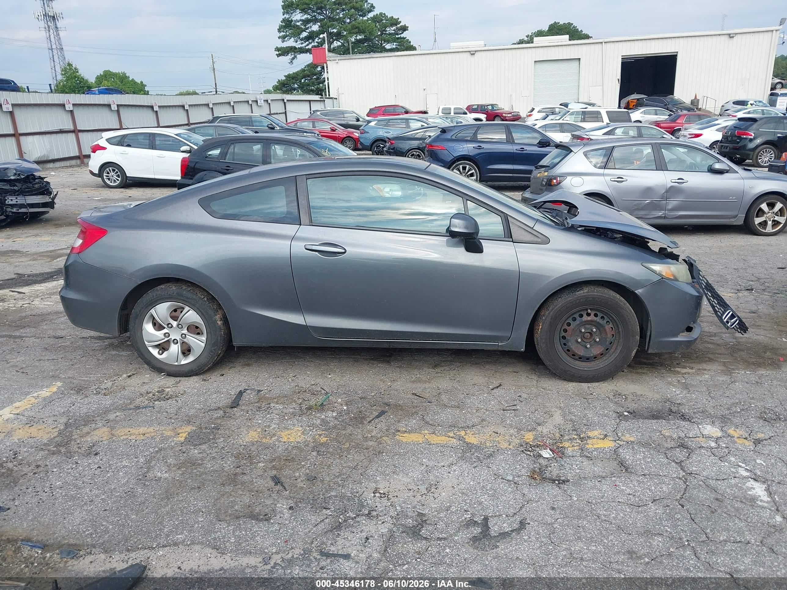 2013 Honda Civic Lx Gray vin: 2HGFG3B50DH513350