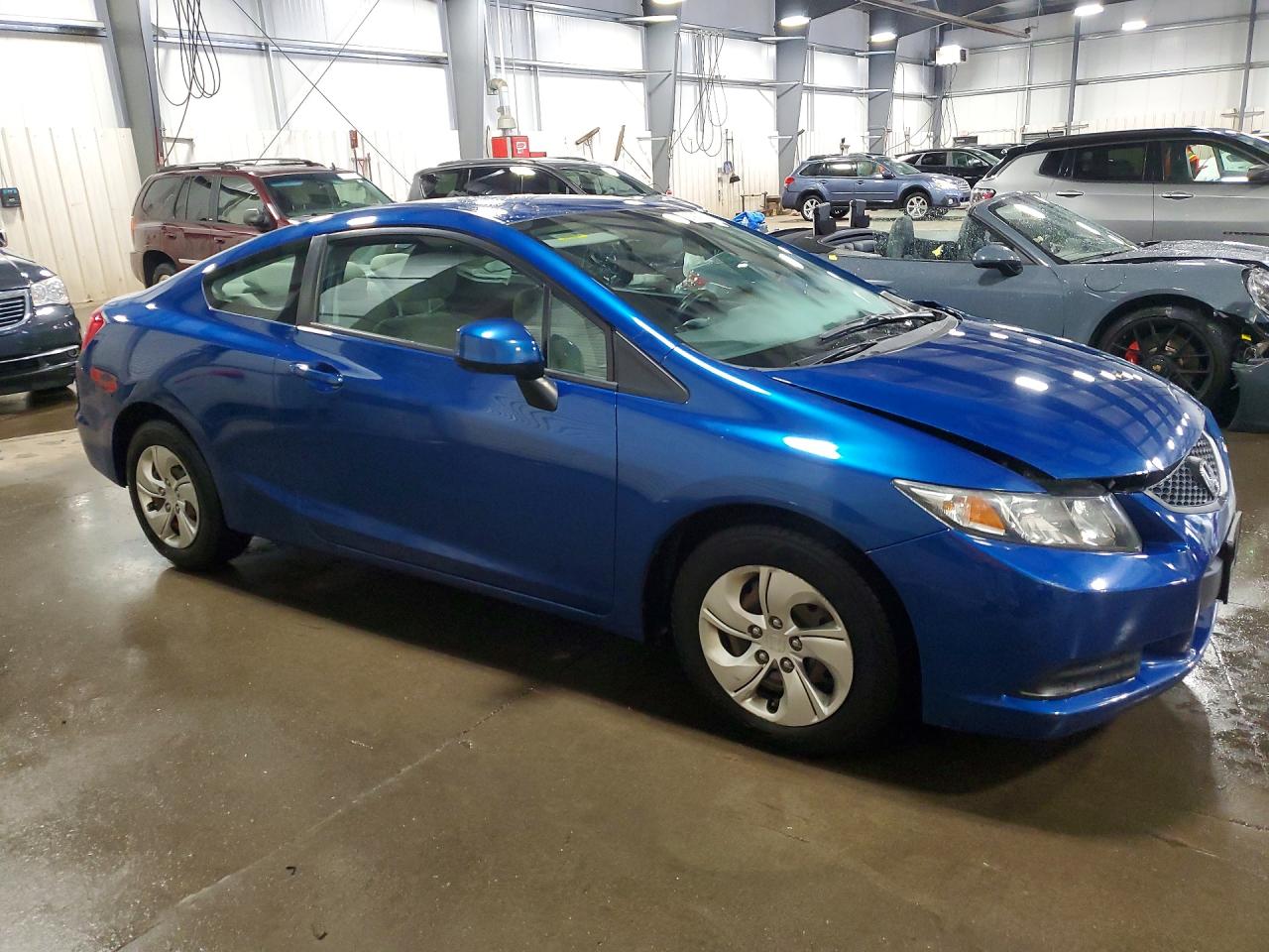 2013 Honda Civic Lx Blue vin: 2HGFG3B50DH528186