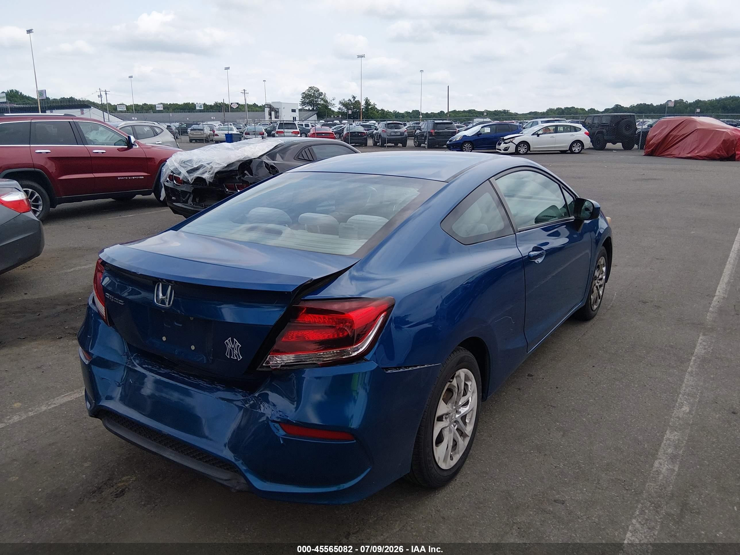 2014 Honda Civic Lx Blue vin: 2HGFG3B50EH513219