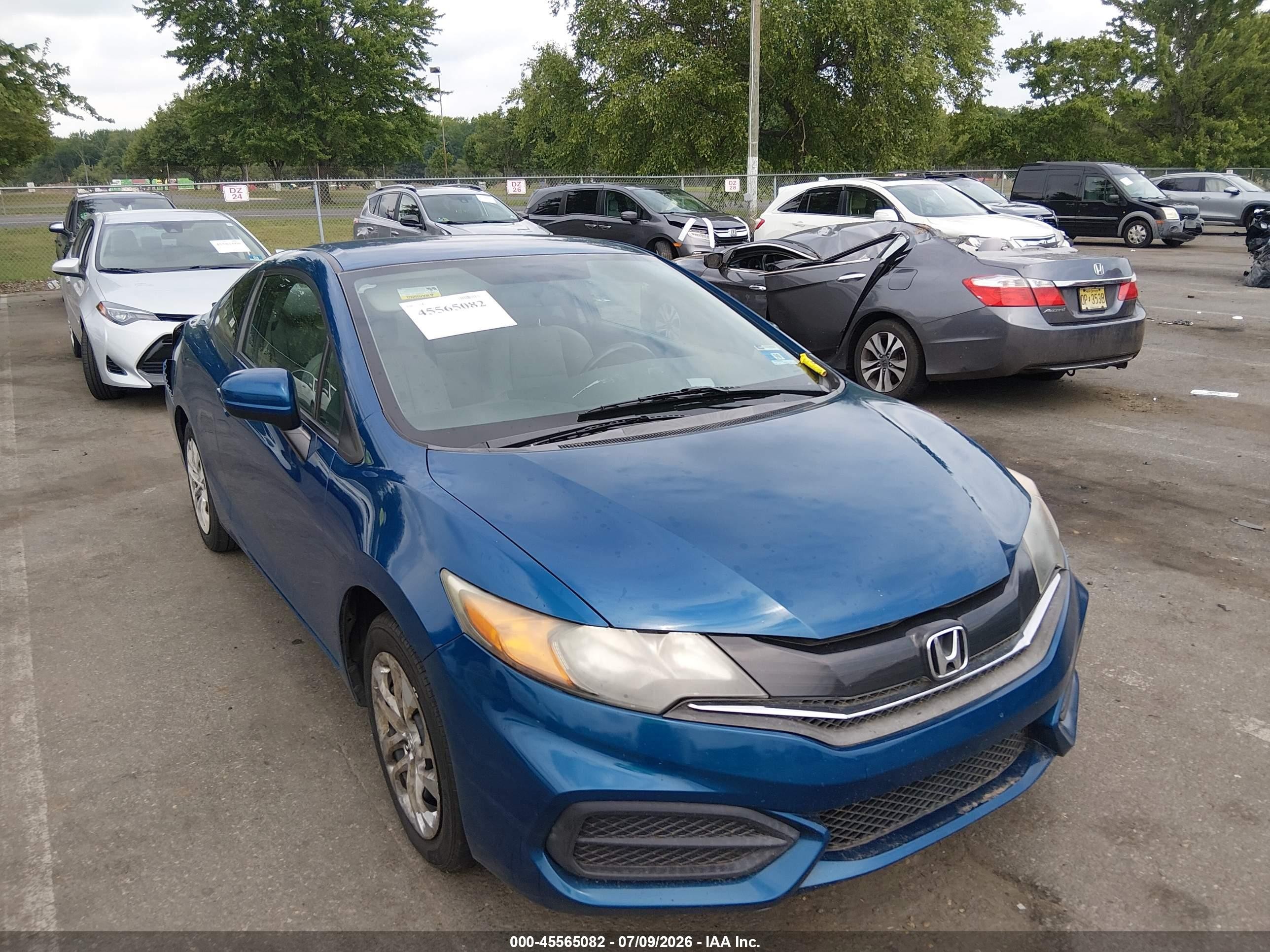 2014 Honda Civic Lx Blue vin: 2HGFG3B50EH513219
