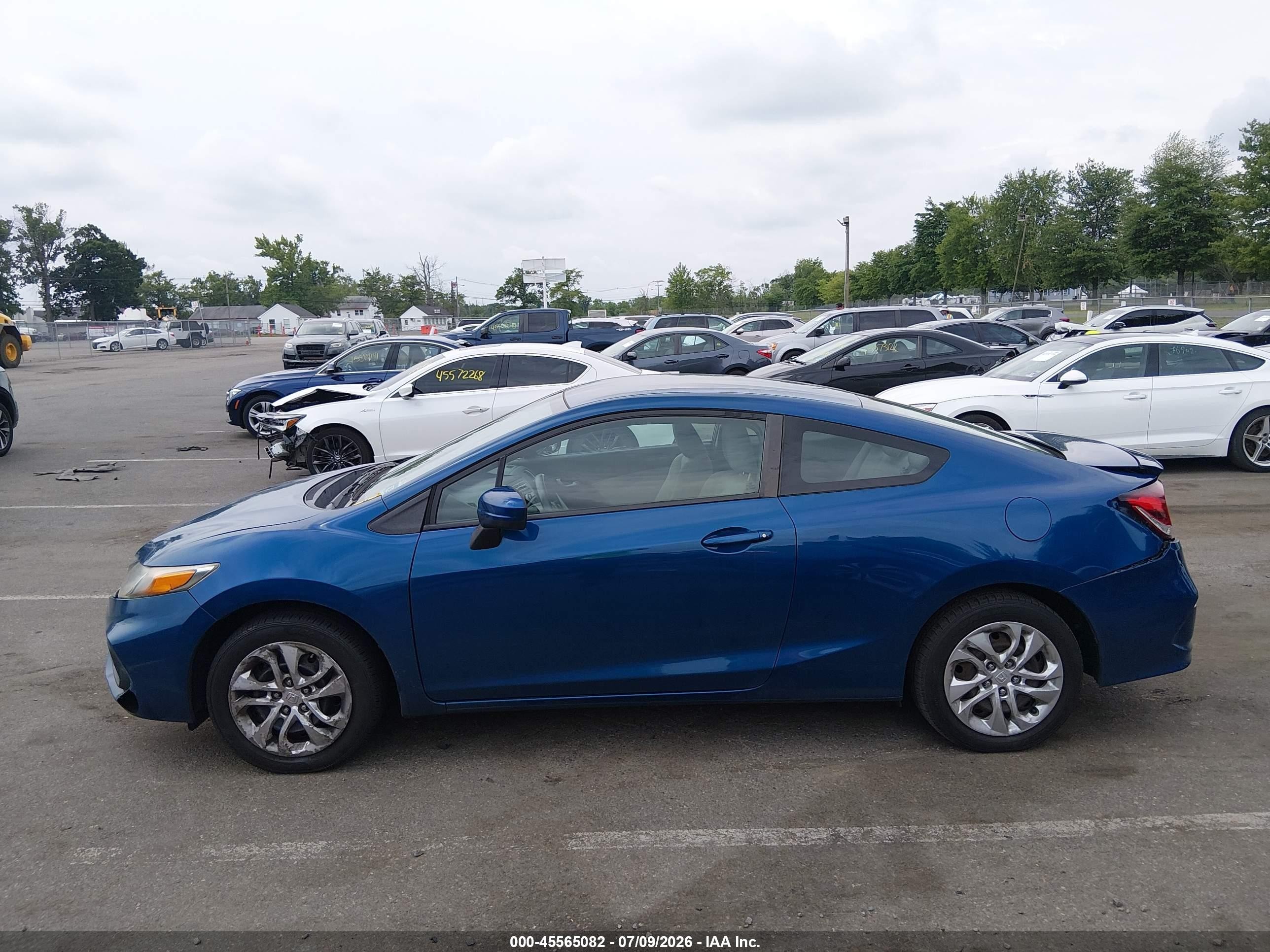 2014 Honda Civic Lx Blue vin: 2HGFG3B50EH513219