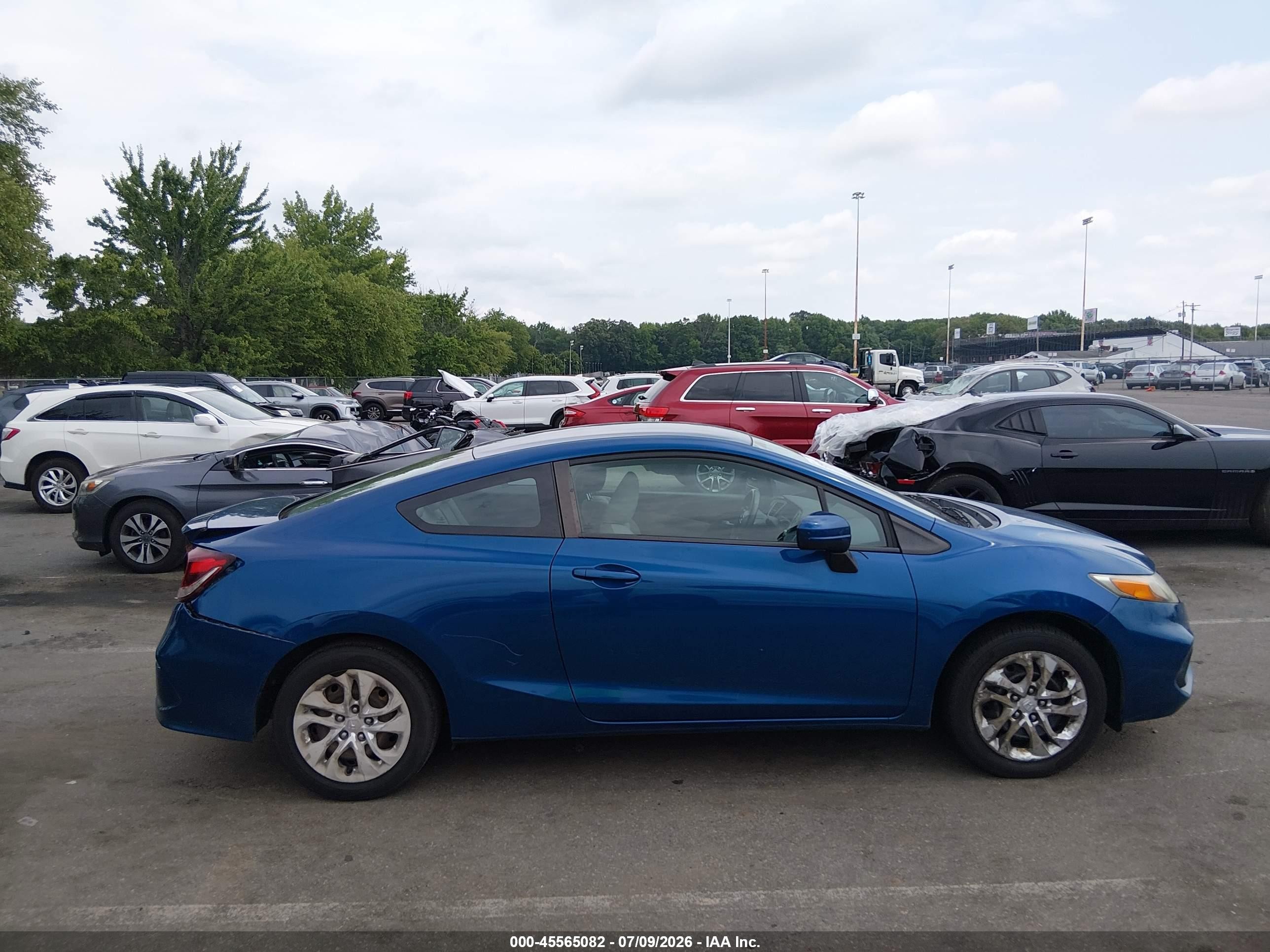 2014 Honda Civic Lx Blue vin: 2HGFG3B50EH513219
