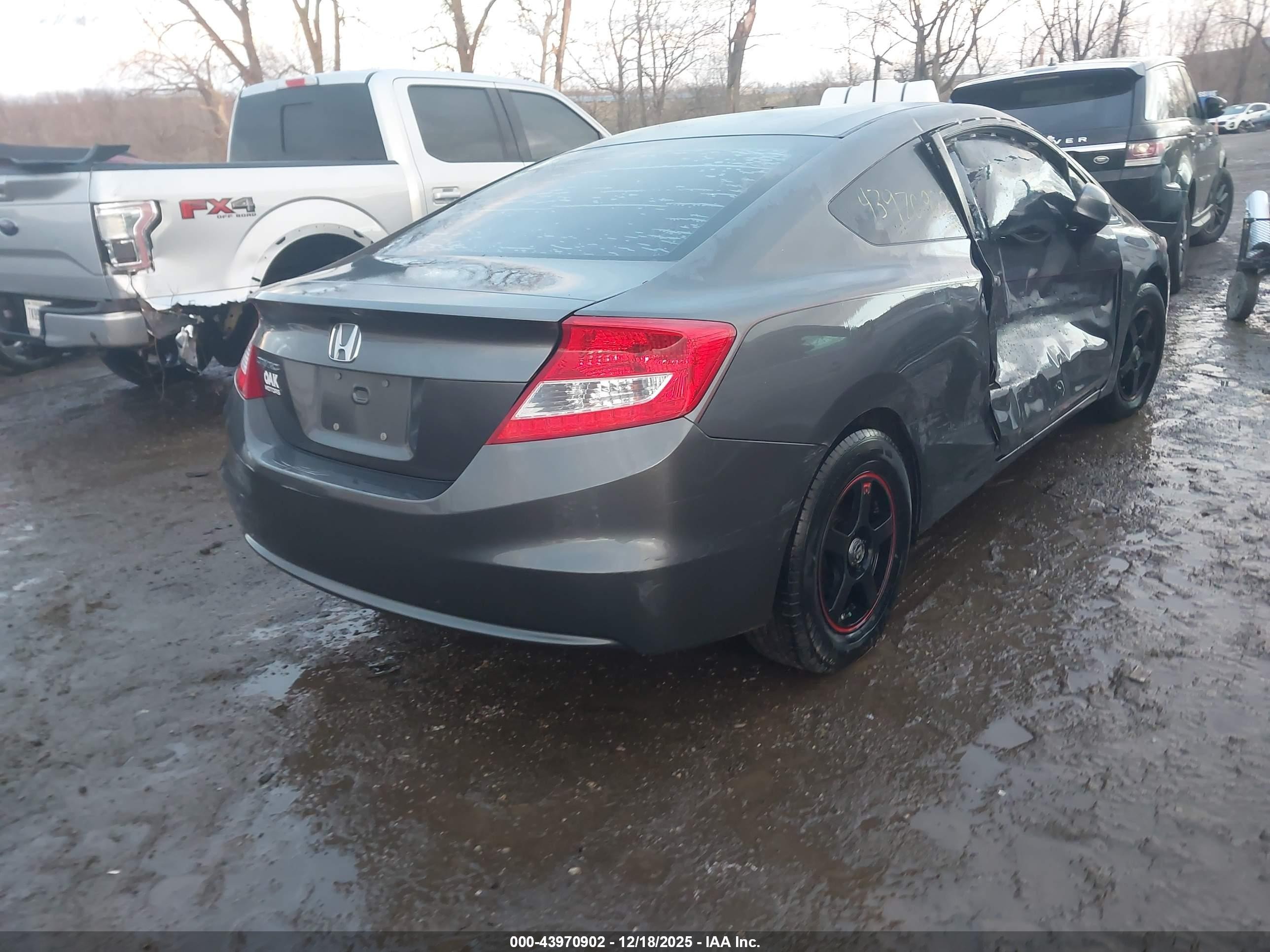 2012 Honda Civic Lx Gray vin: 2HGFG3B51CH505174