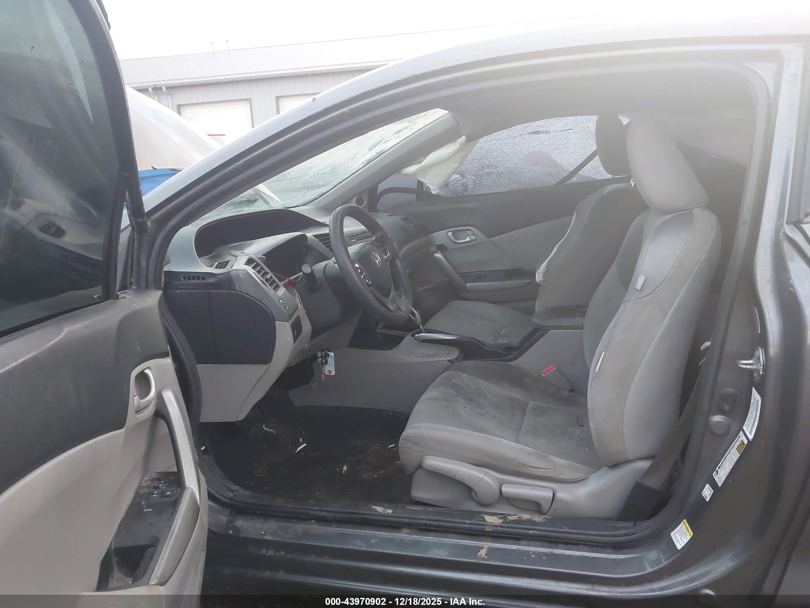 2012 Honda Civic Lx Gray vin: 2HGFG3B51CH505174