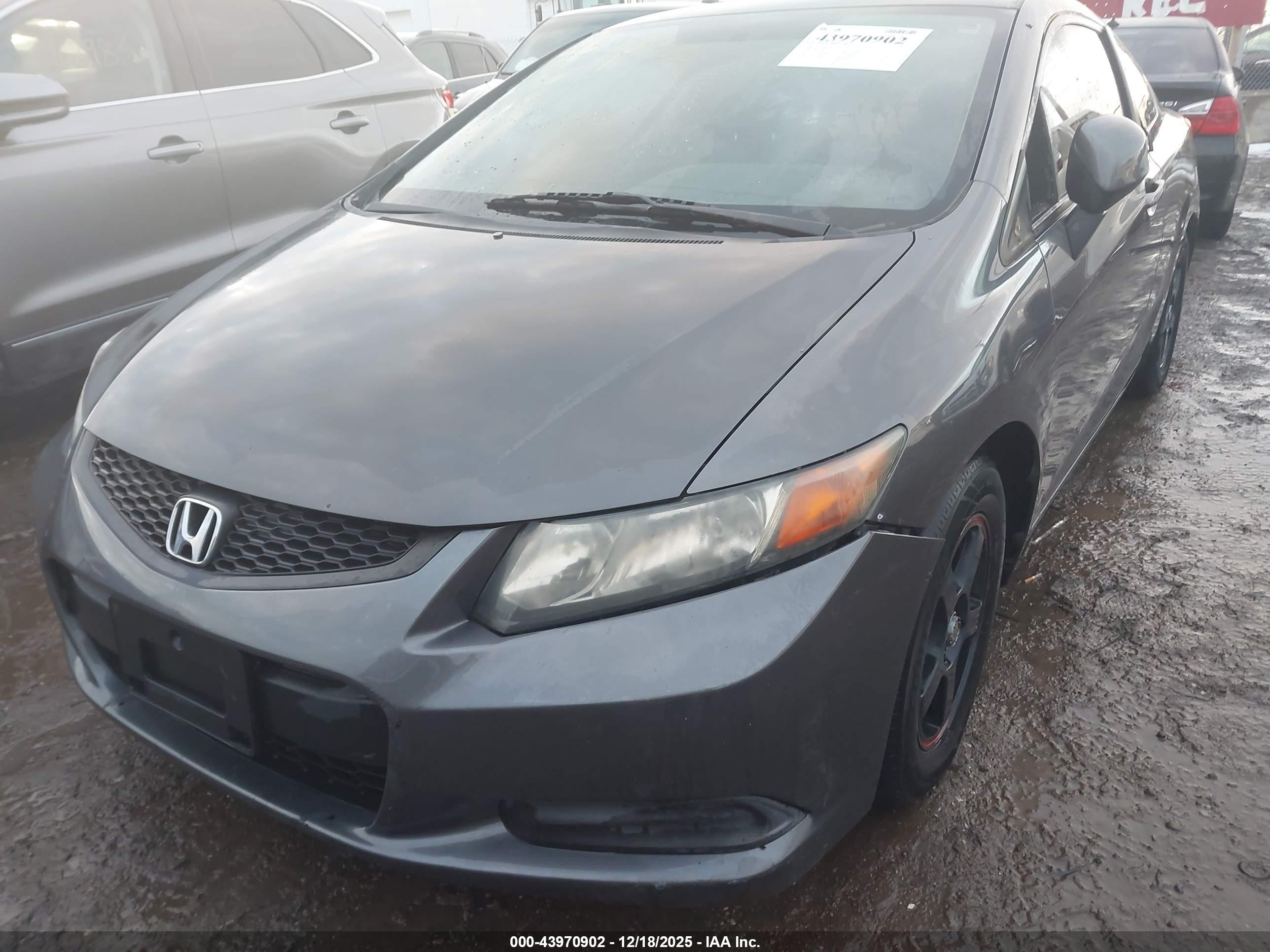 2012 Honda Civic Lx Gray vin: 2HGFG3B51CH505174