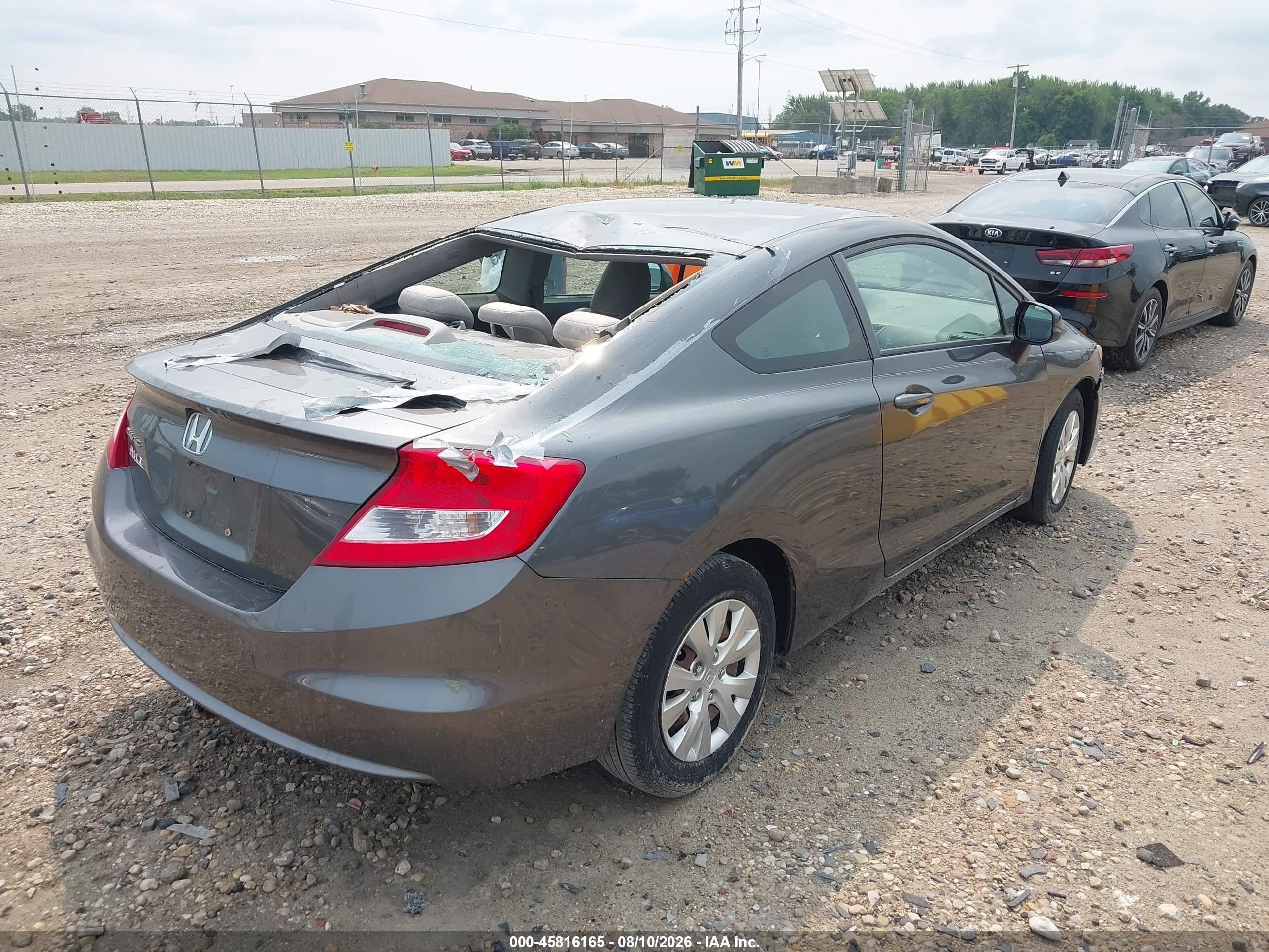 2012 Honda Civic Lx Gray vin: 2HGFG3B51CH506342