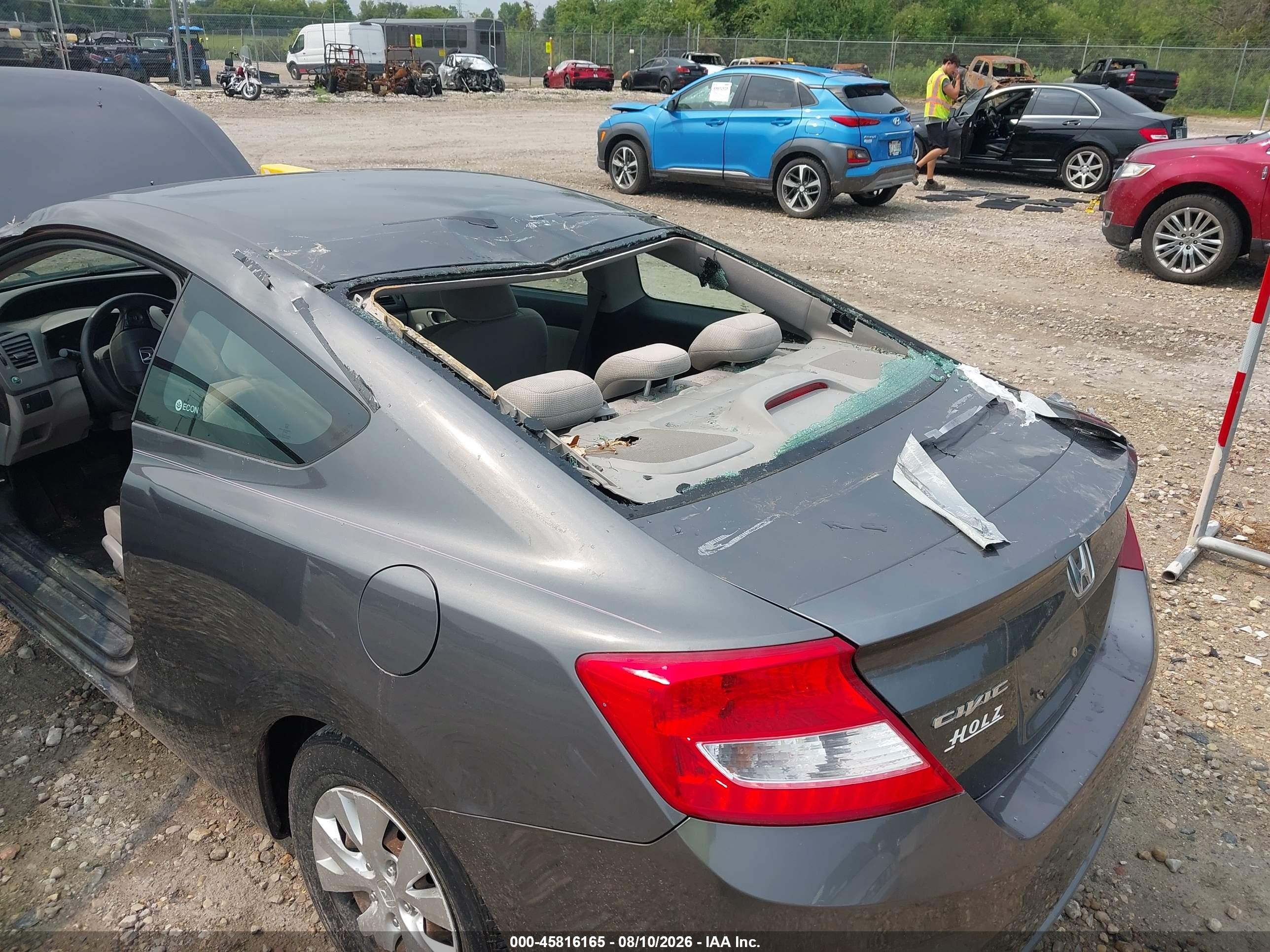 2012 Honda Civic Lx Gray vin: 2HGFG3B51CH506342