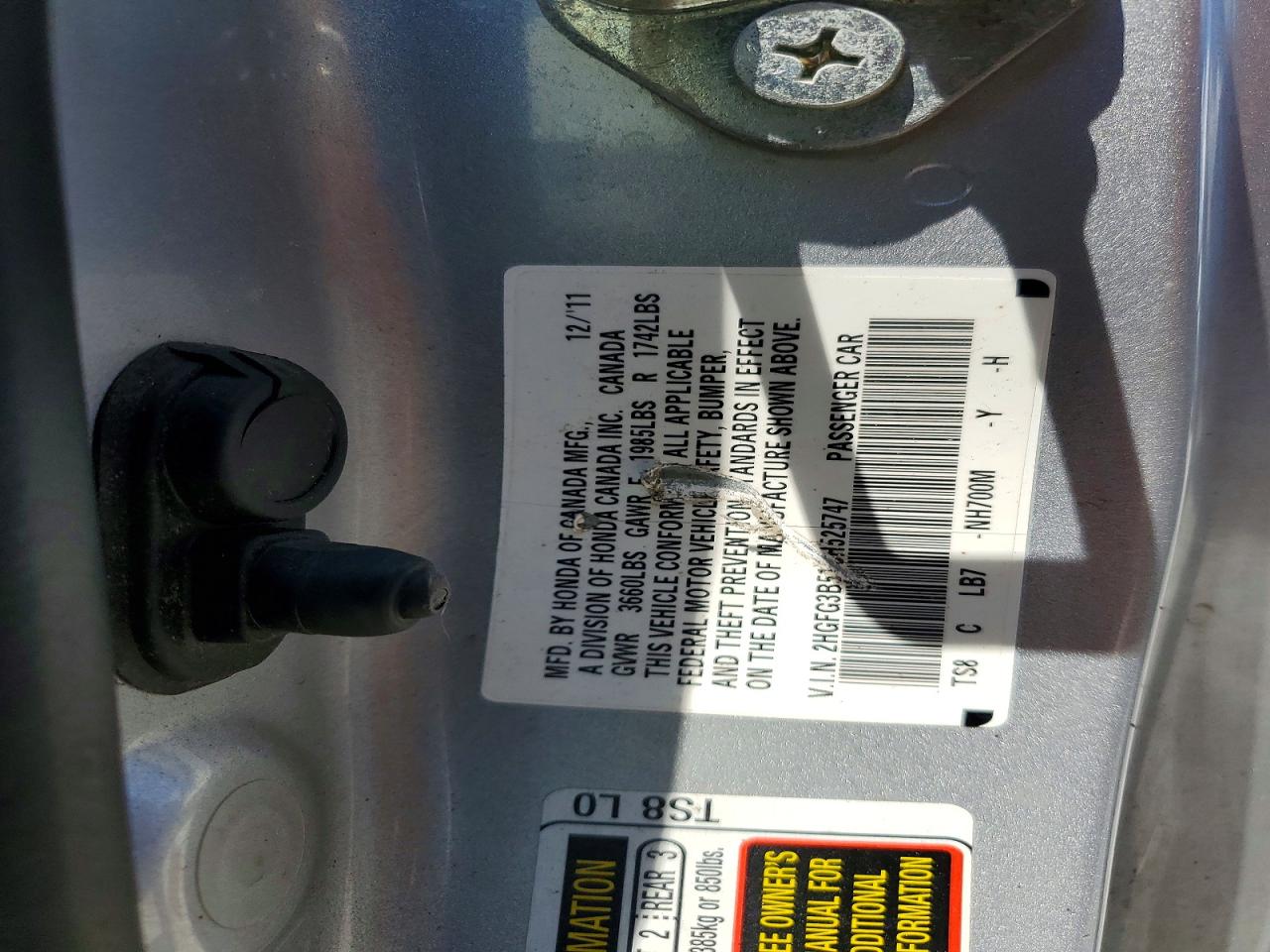 2012 Honda Civic Lx Silver vin: 2HGFG3B51CH525747