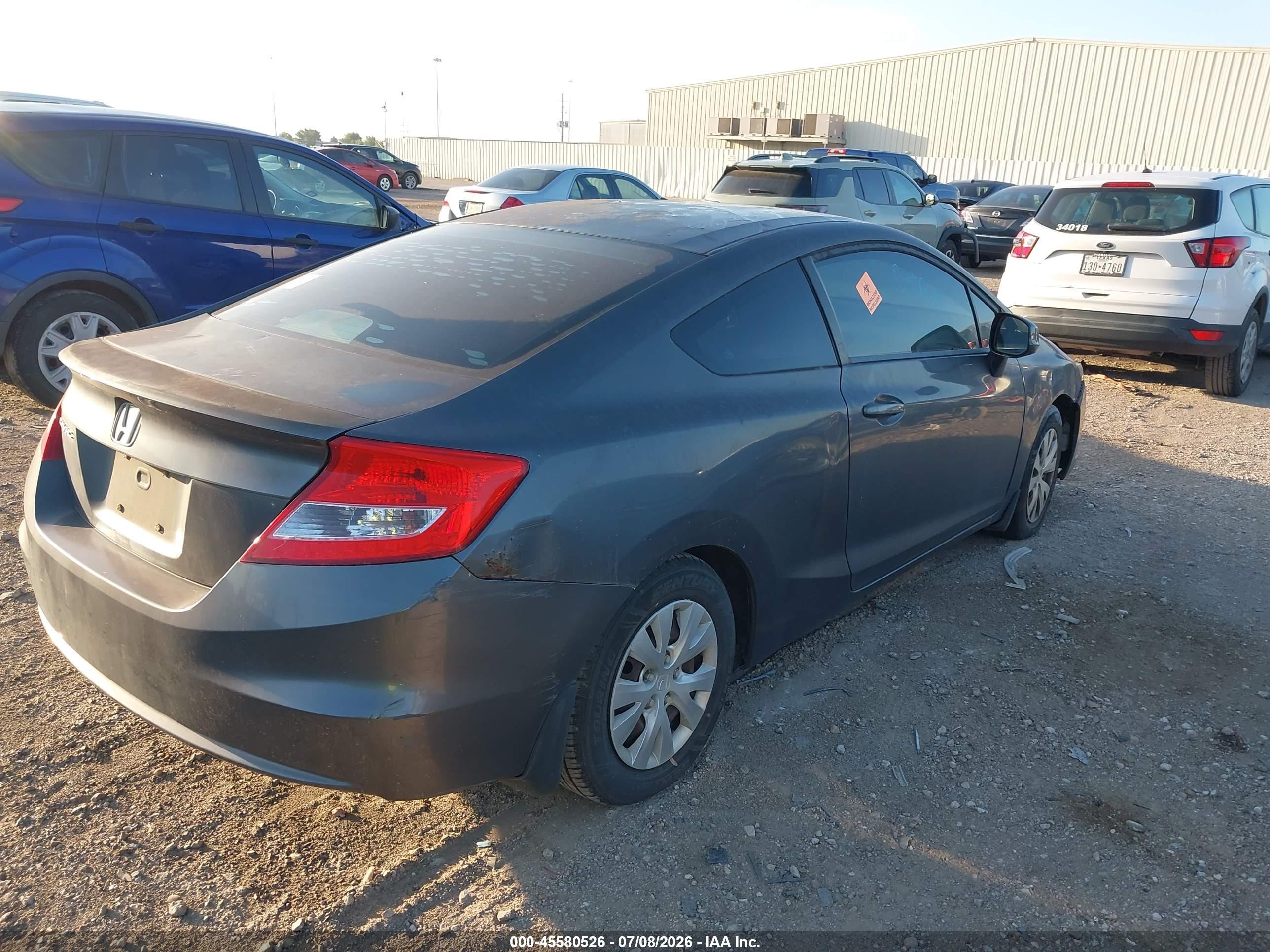 2012 Honda Civic Lx Gray vin: 2HGFG3B51CH550583