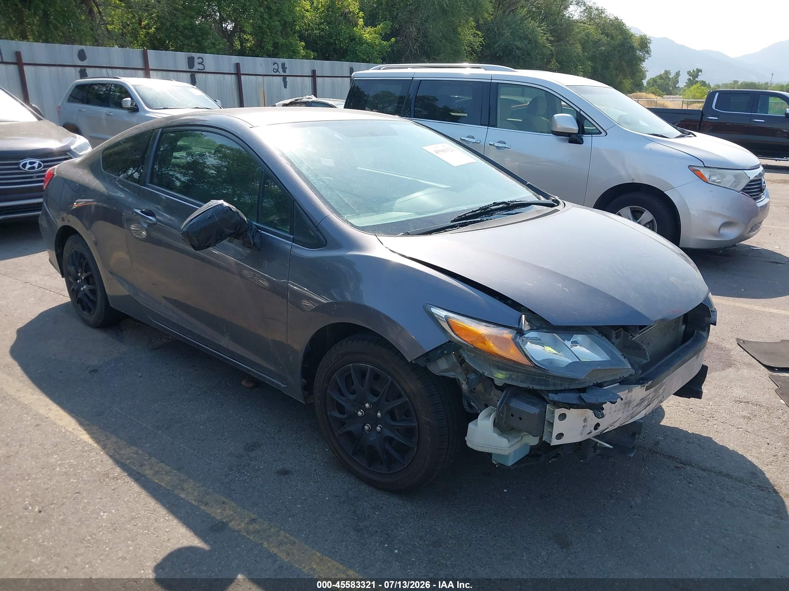 2014 Honda Civic Lx Gray vin: 2HGFG3B51EH517845