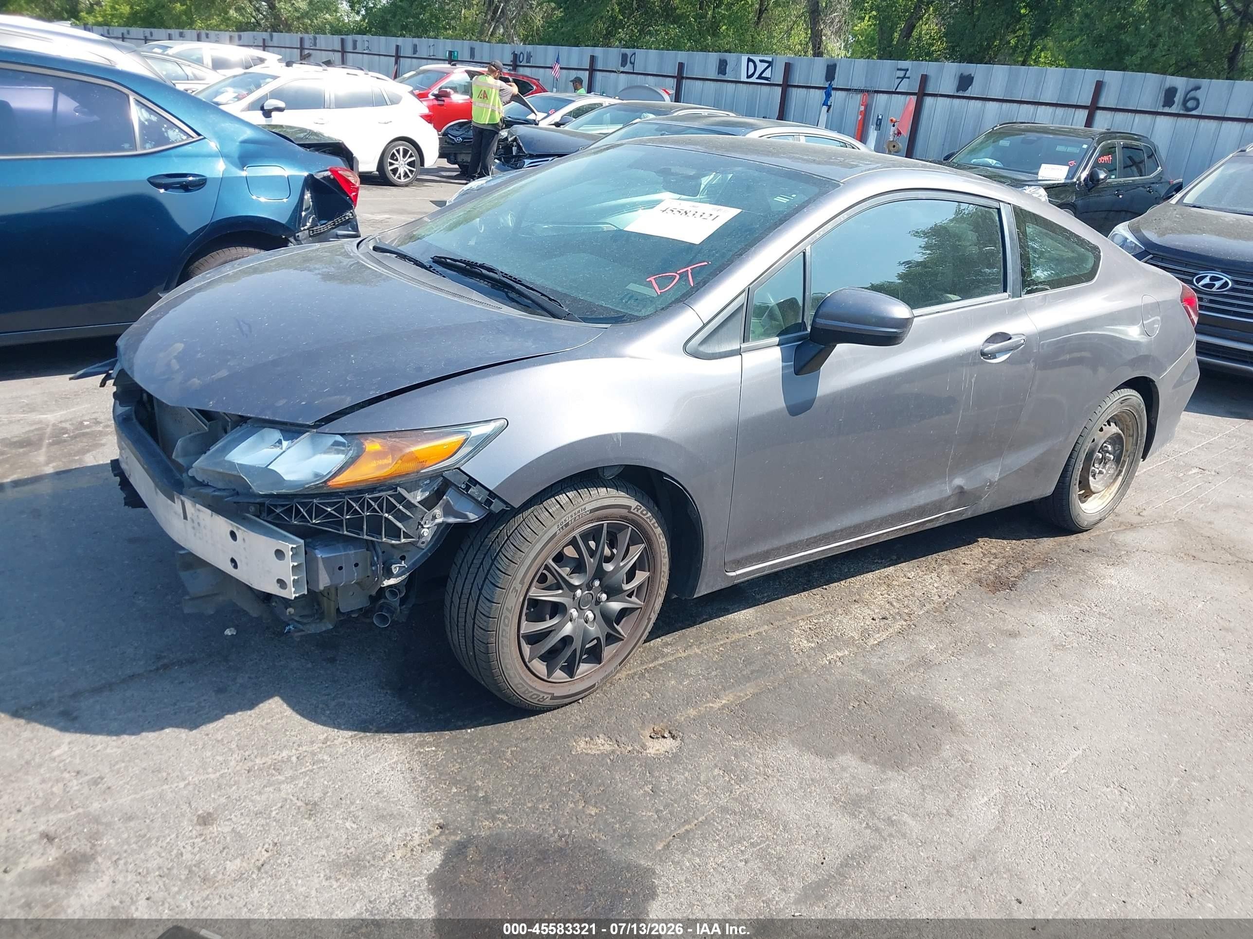 2014 Honda Civic Lx Gray vin: 2HGFG3B51EH517845