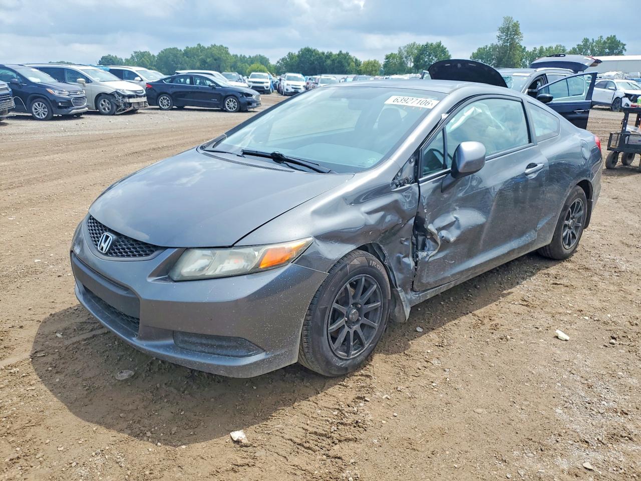 2012 Honda Civic Lx Gray vin: 2HGFG3B52CH506057