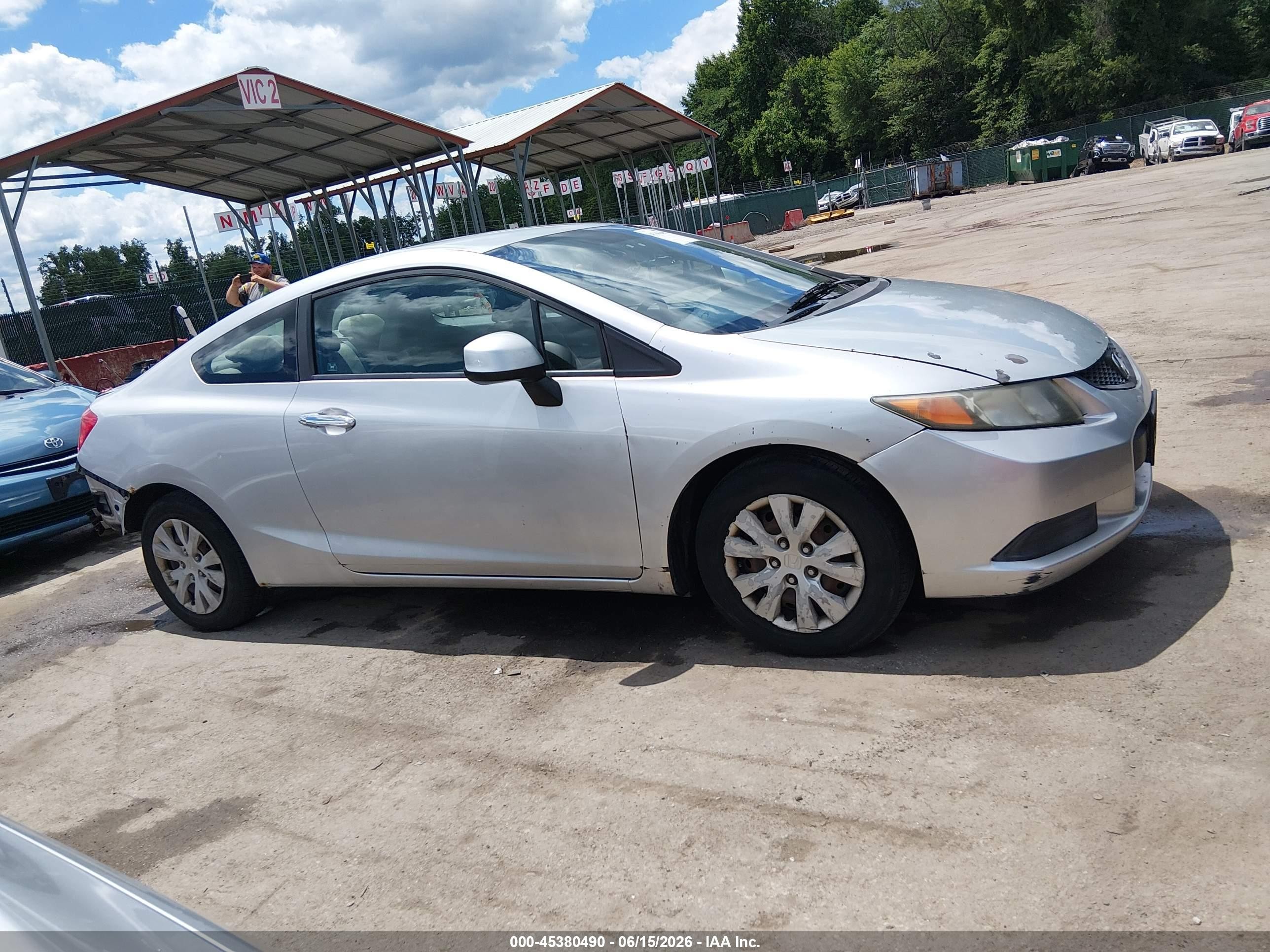 2012 Honda Civic Lx Silver vin: 2HGFG3B52CH516006