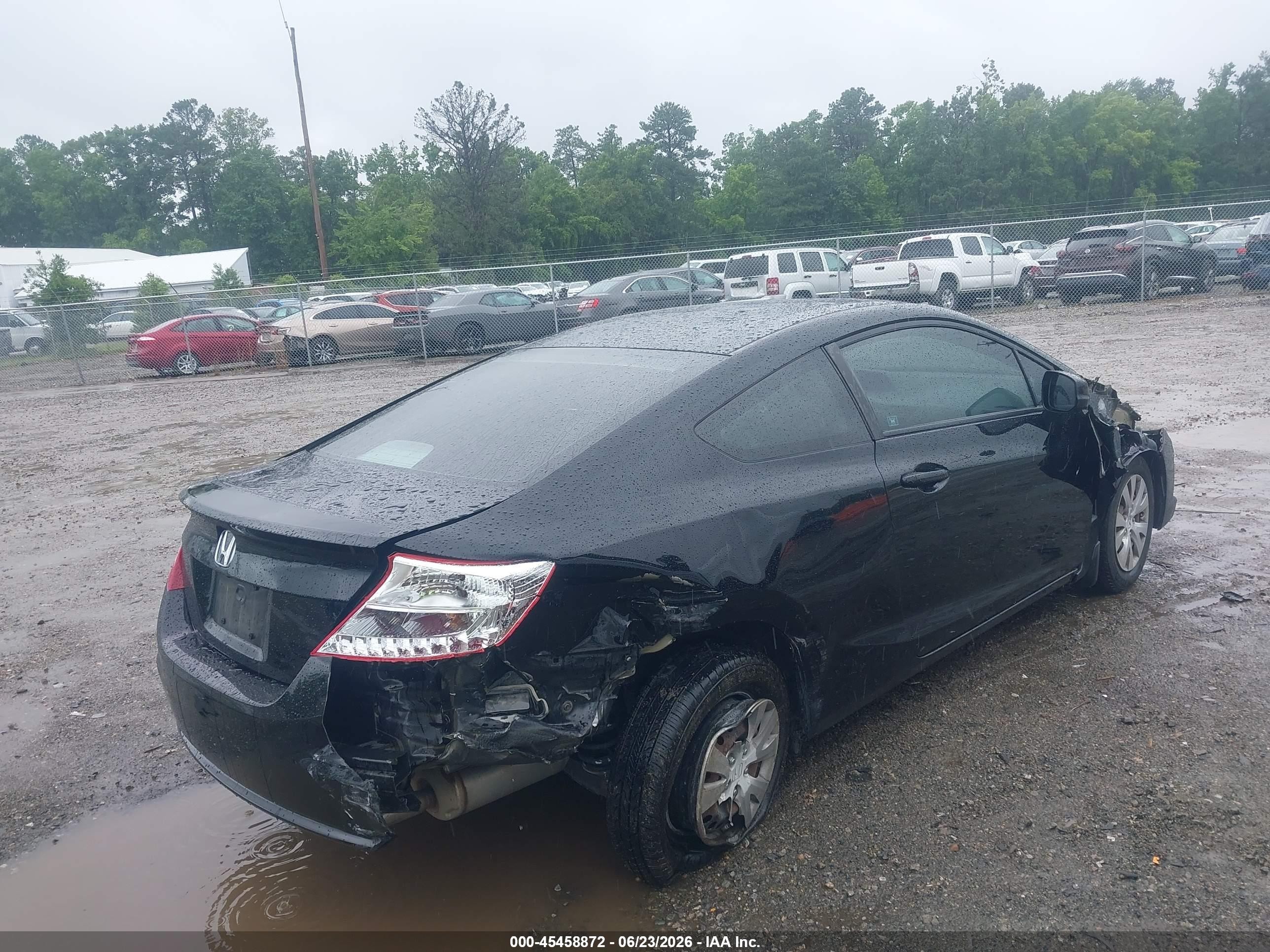 2012 Honda Civic Lx Черный vin: 2HGFG3B52CH525014