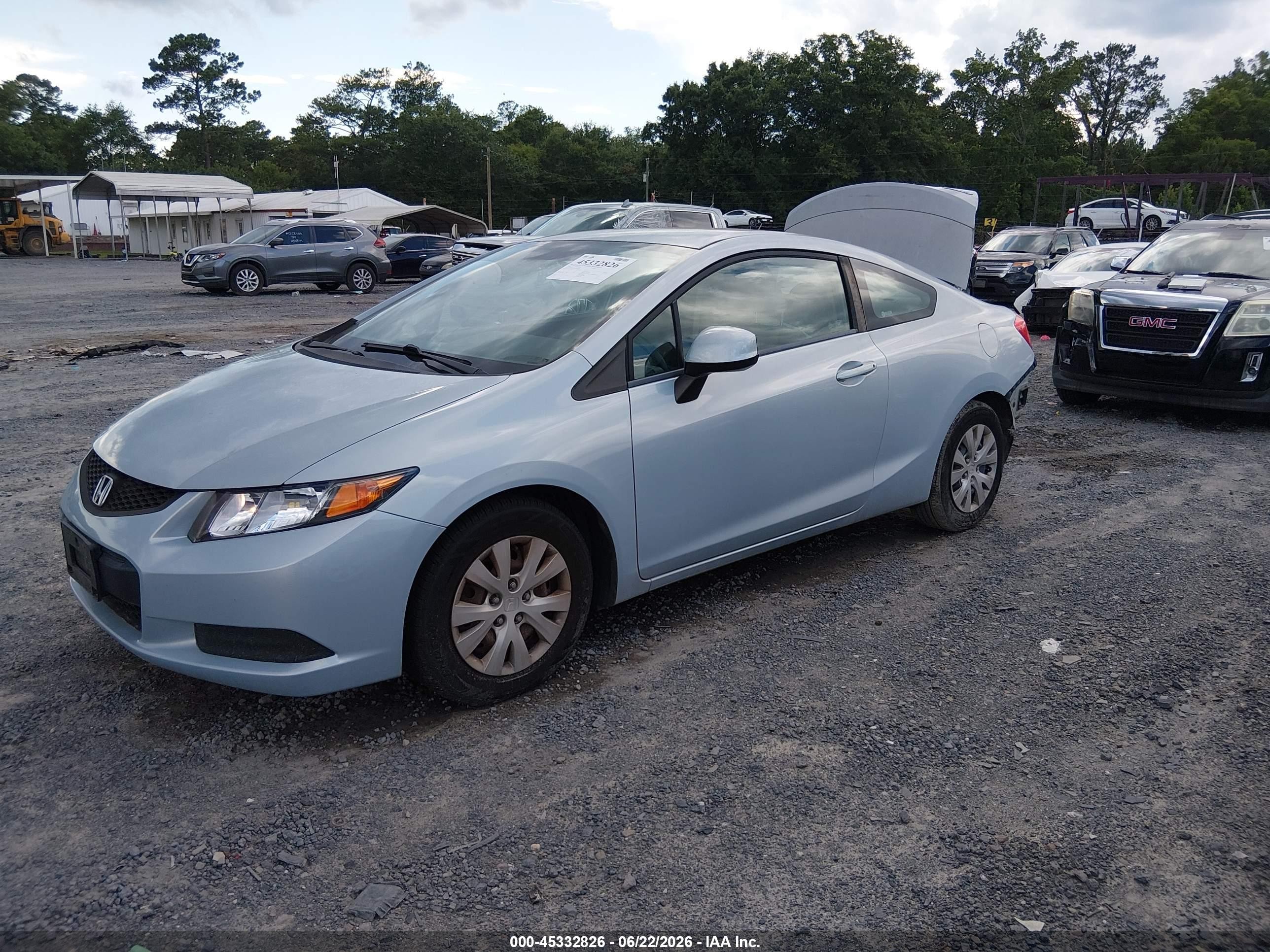 2012 Honda Civic Lx Серый vin: 2HGFG3B52CH532366