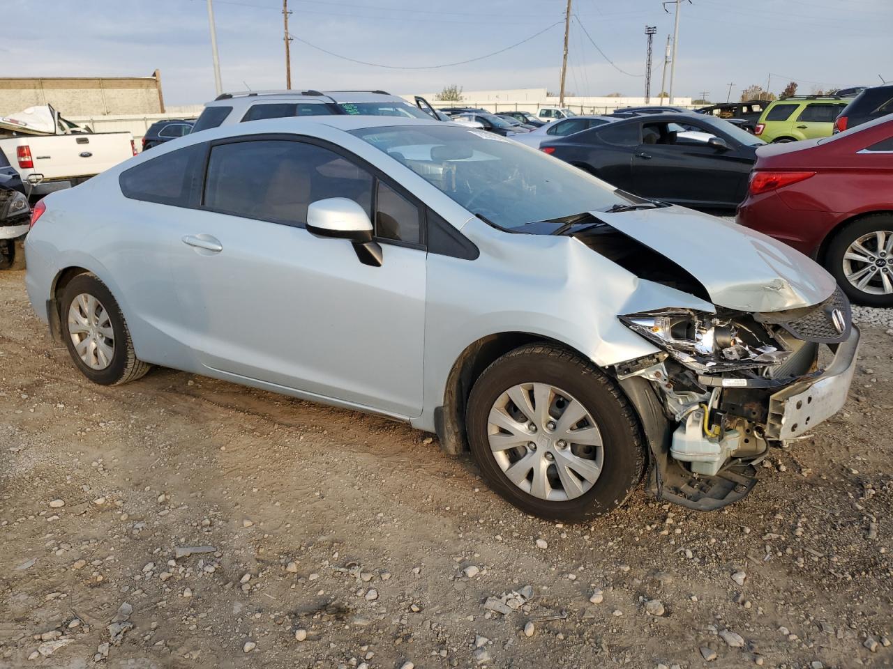 2012 Honda Civic Lx Gray vin: 2HGFG3B52CH542881