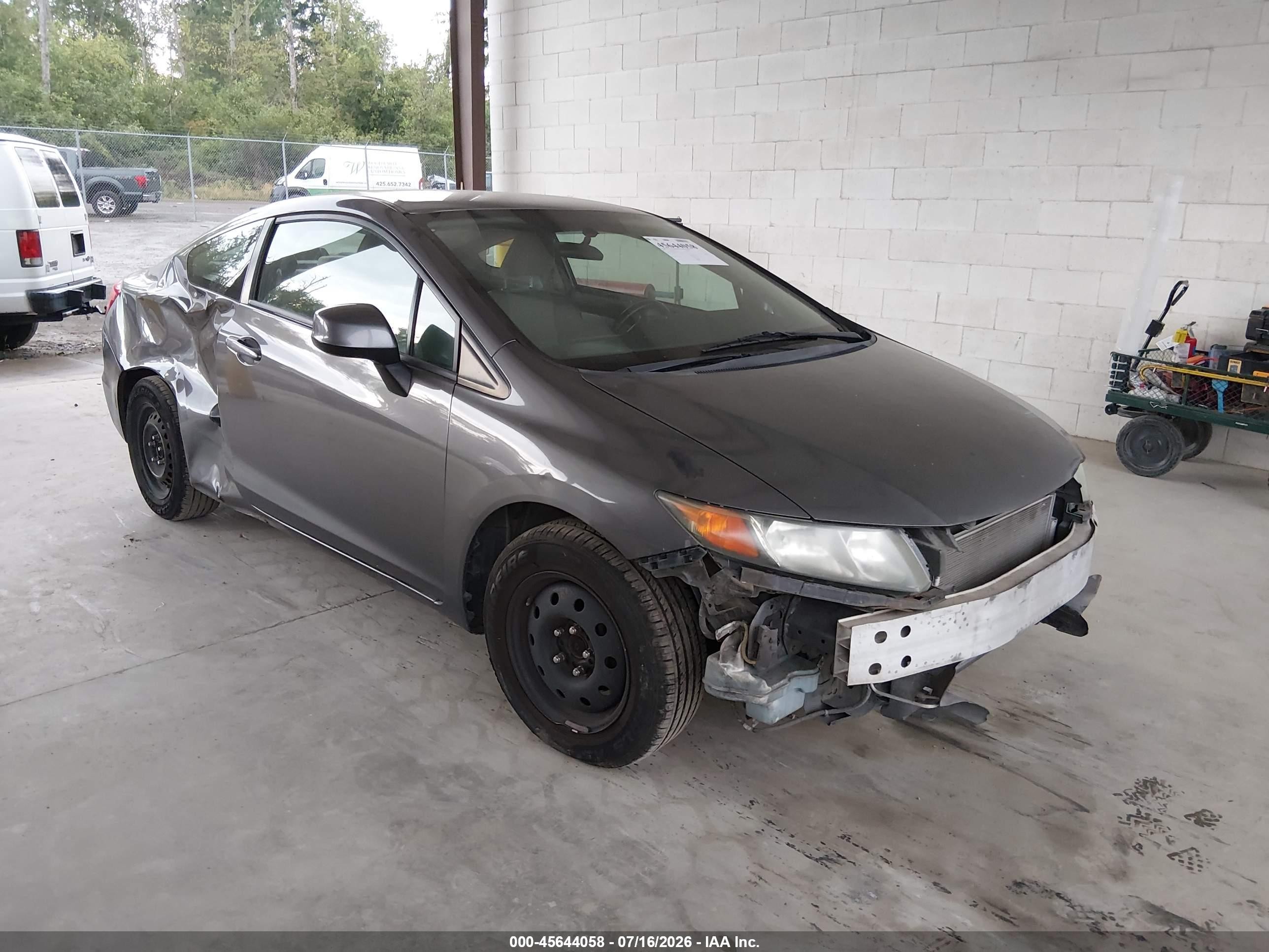 2012 Honda Civic Lx Серый vin: 2HGFG3B52CH563780