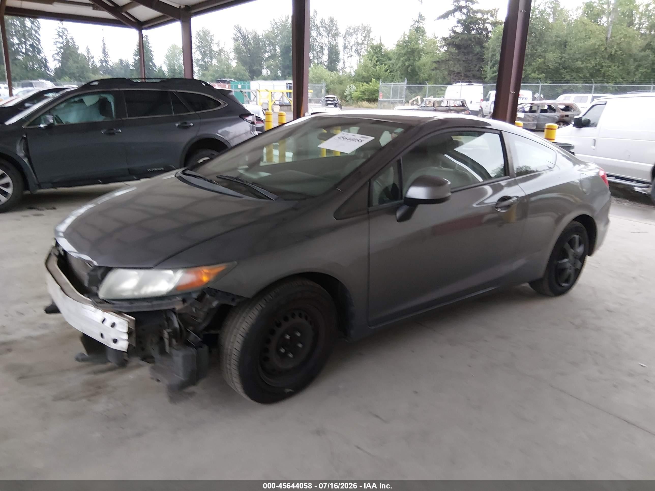 2012 Honda Civic Lx Gray vin: 2HGFG3B52CH563780