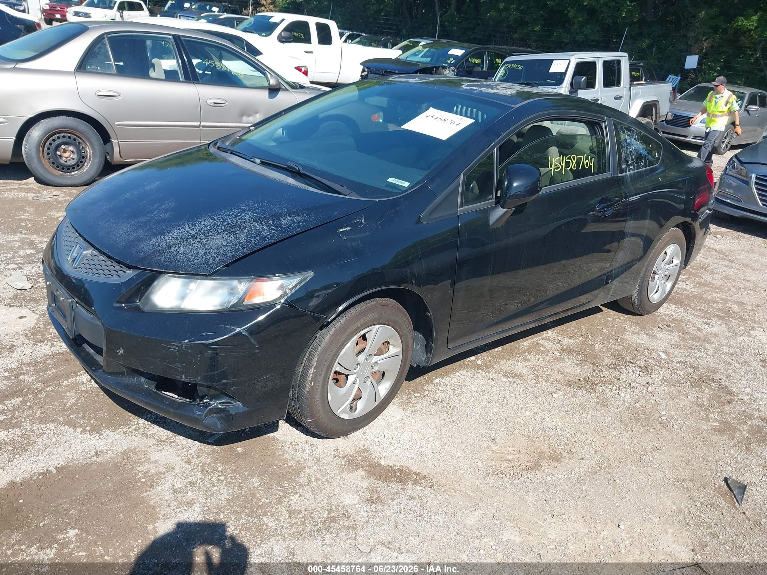 2013 Honda Civic Lx Black vin: 2HGFG3B52DH501748