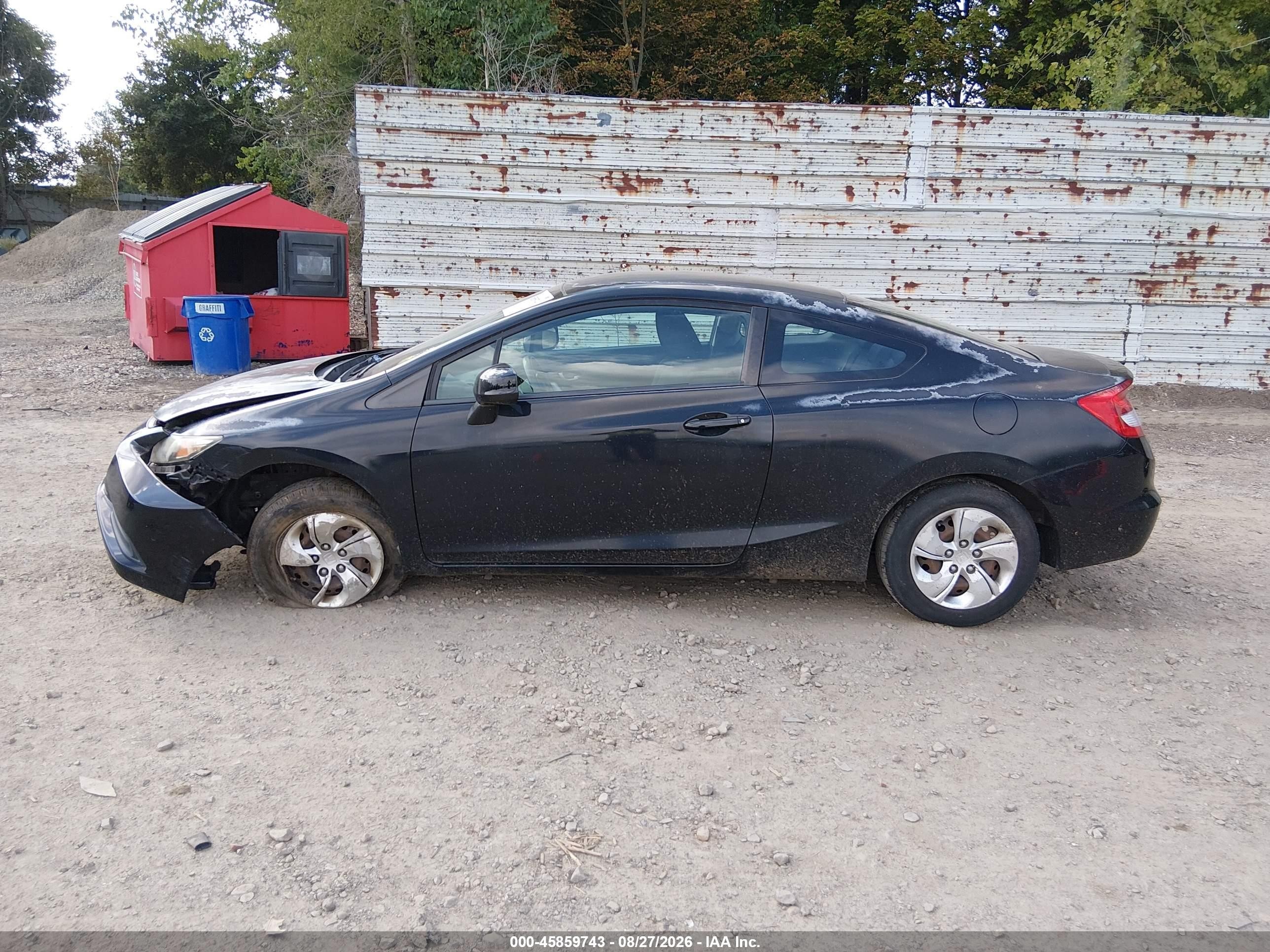 2013 Honda Civic Lx Black vin: 2HGFG3B52DH515388