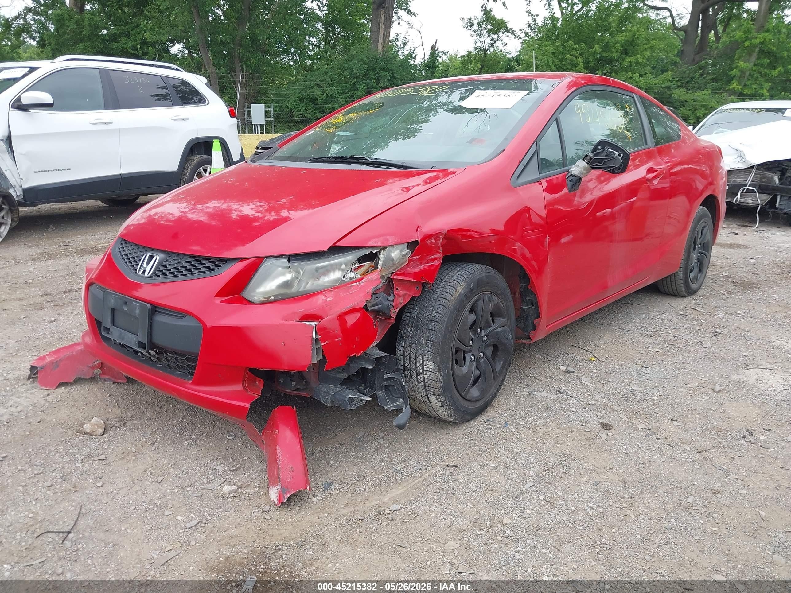 2013 Honda Civic Lx Red vin: 2HGFG3B52DH523393