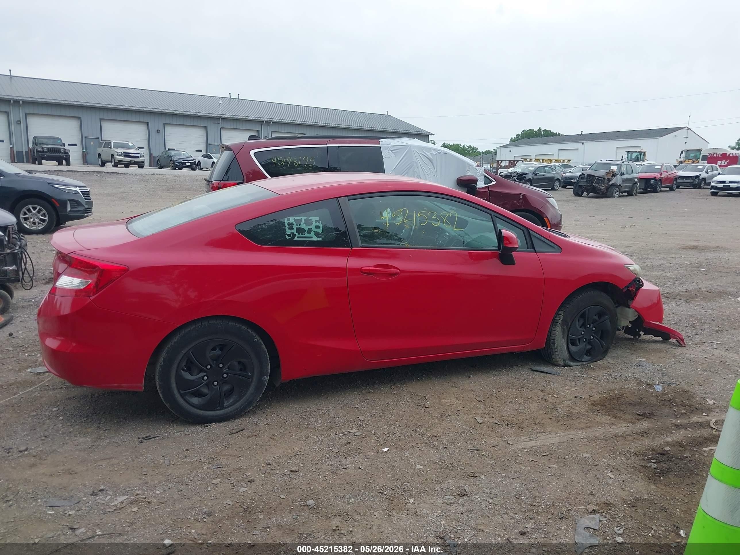 2013 Honda Civic Lx Red vin: 2HGFG3B52DH523393