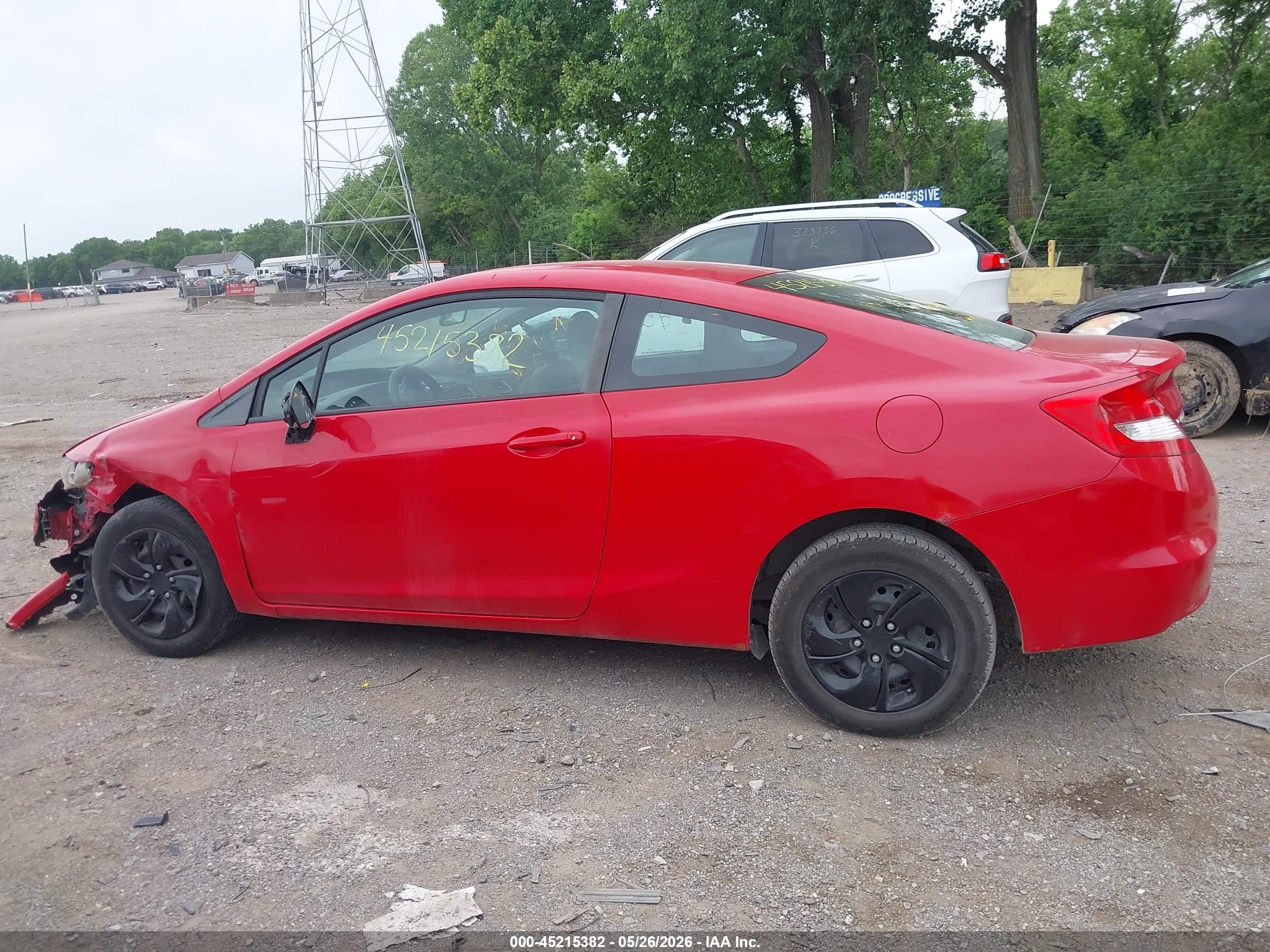 2013 Honda Civic Lx Red vin: 2HGFG3B52DH523393