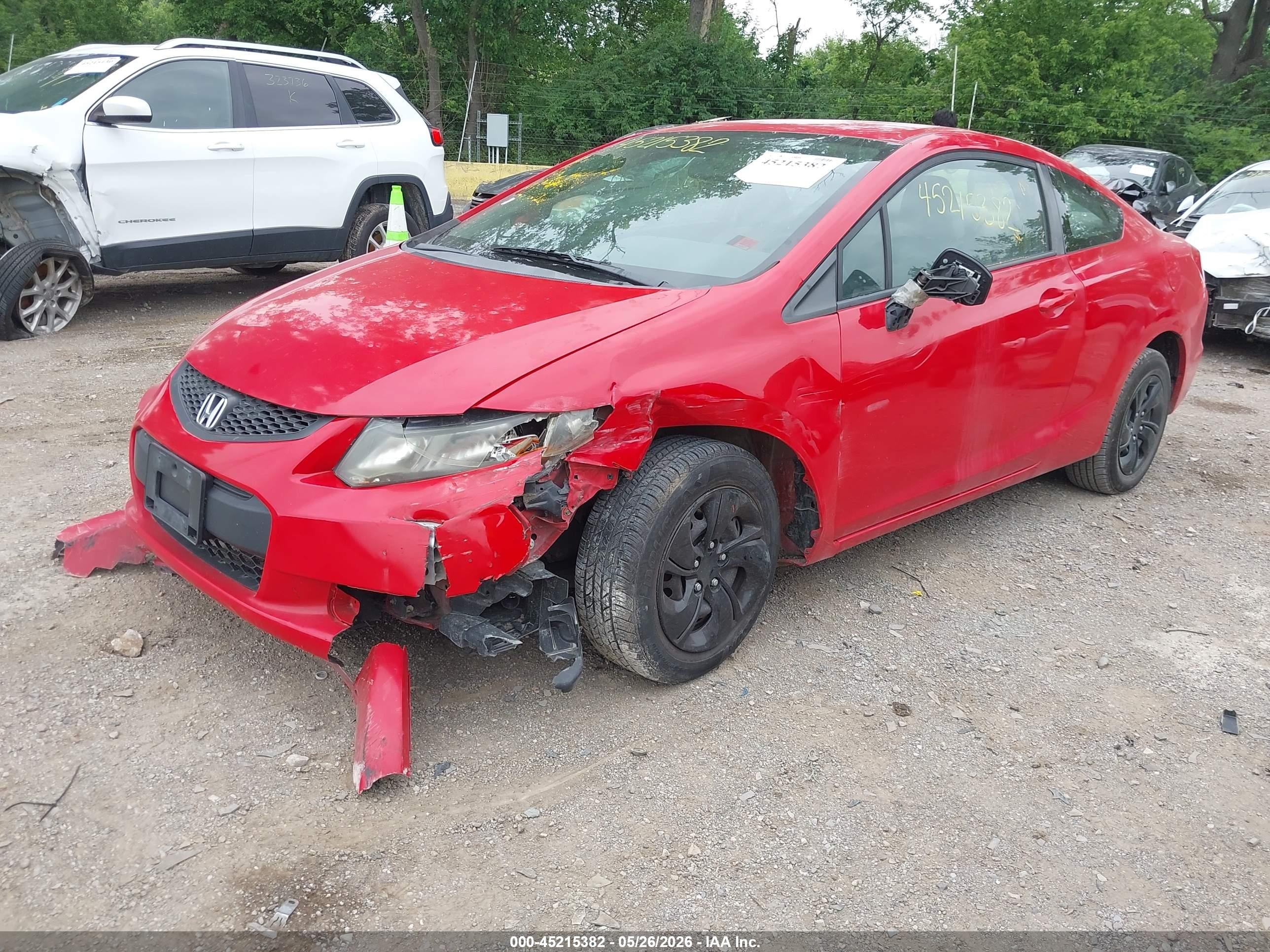 2013 Honda Civic Lx Red vin: 2HGFG3B52DH523393
