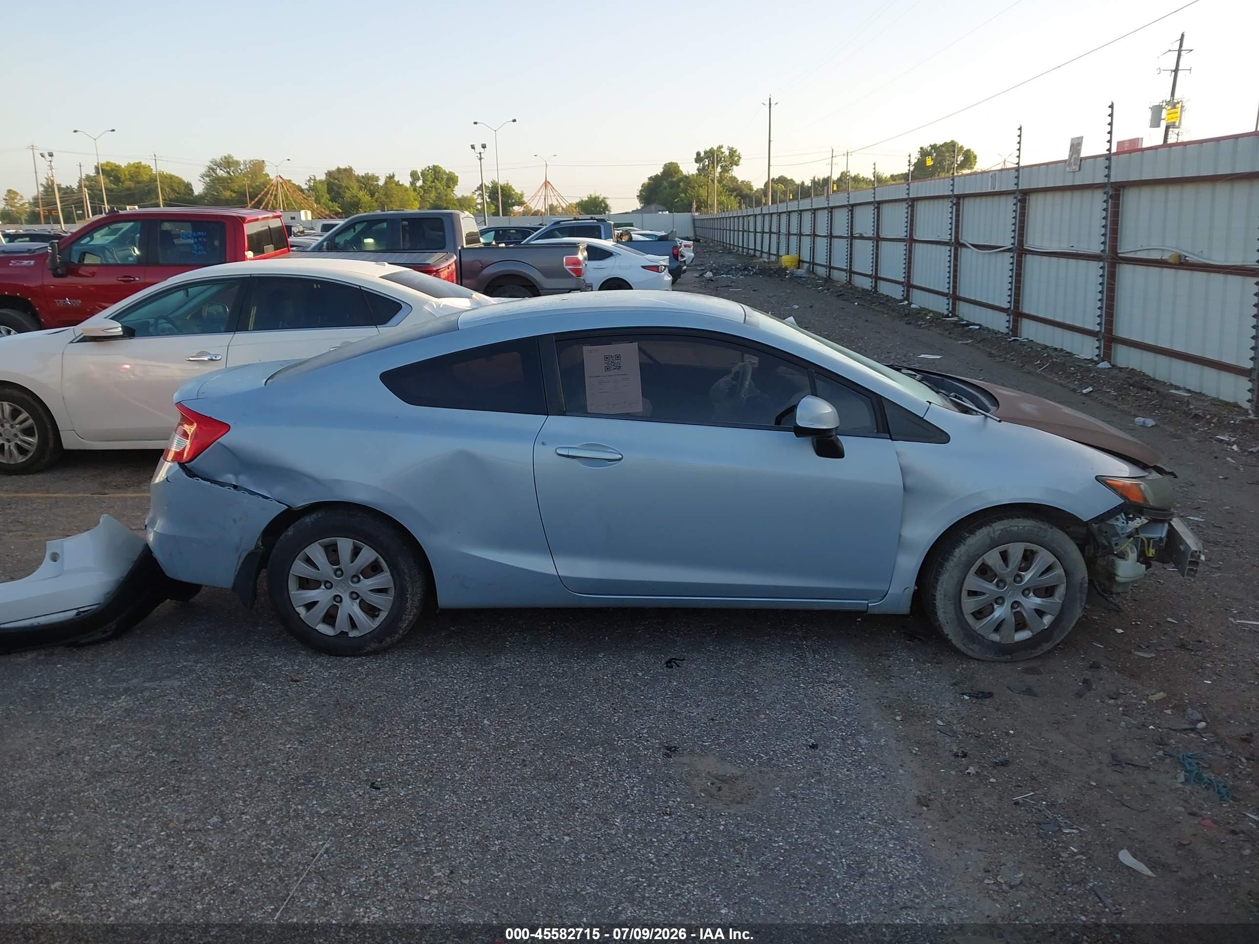2012 Honda Civic Lx Blue vin: 2HGFG3B53CH511400