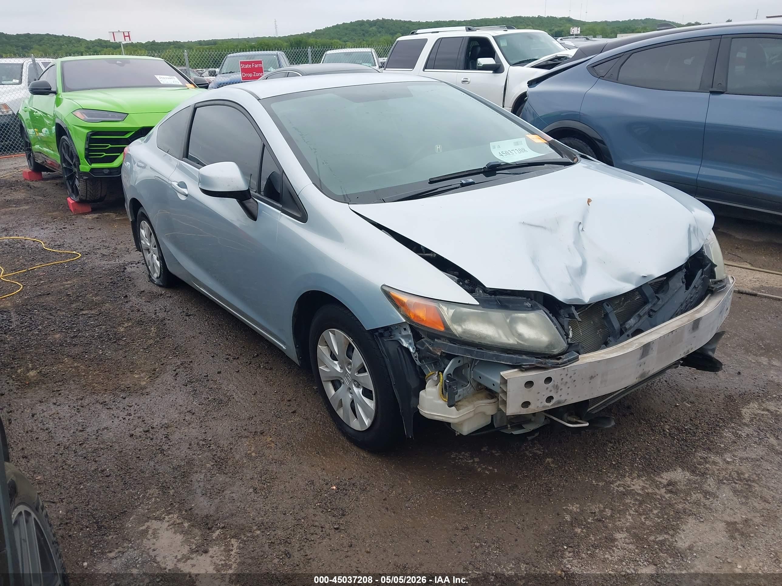 2012 Honda Civic Lx Light Blue vin: 2HGFG3B53CH514491