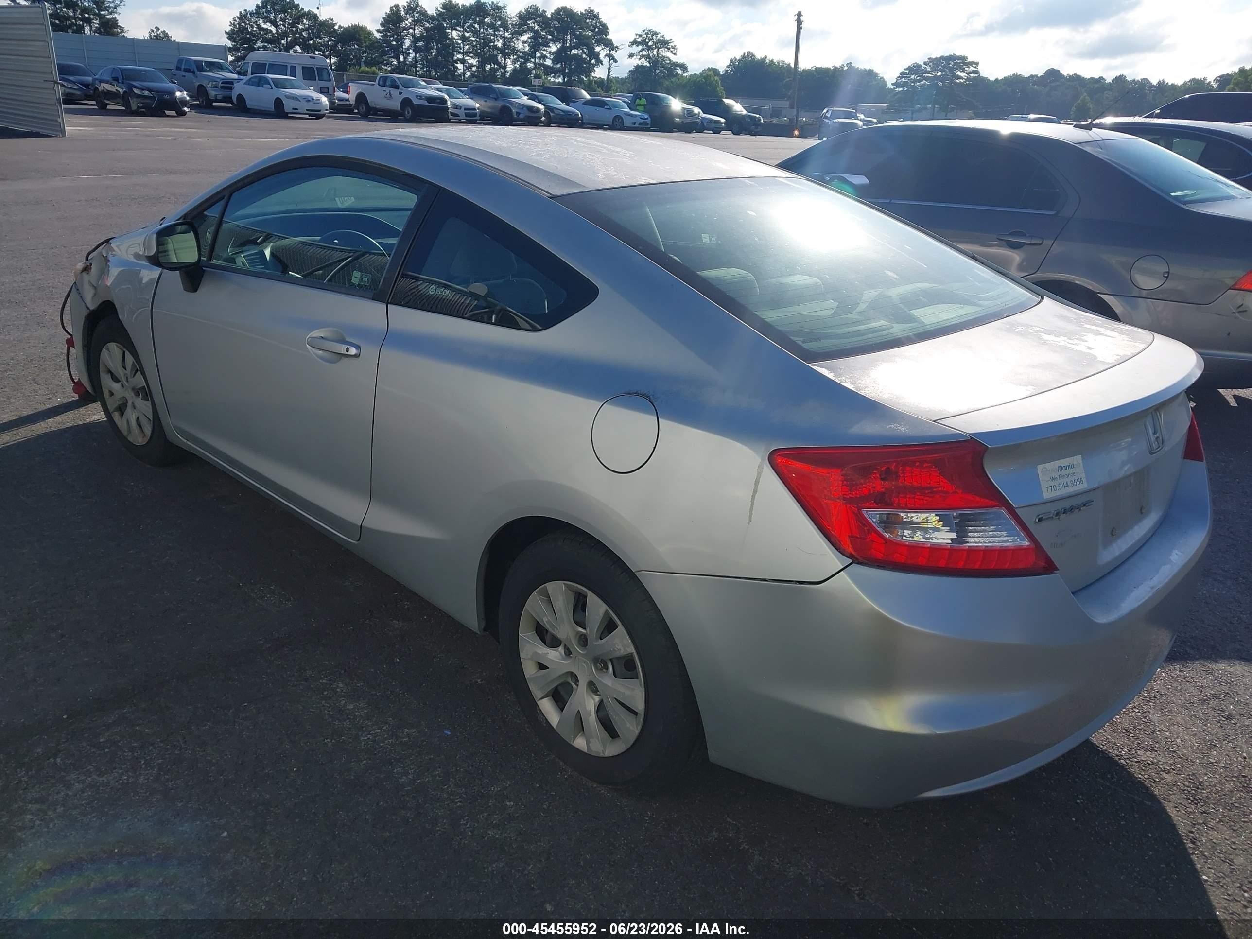 2012 Honda Civic Lx Серый vin: 2HGFG3B53CH523143