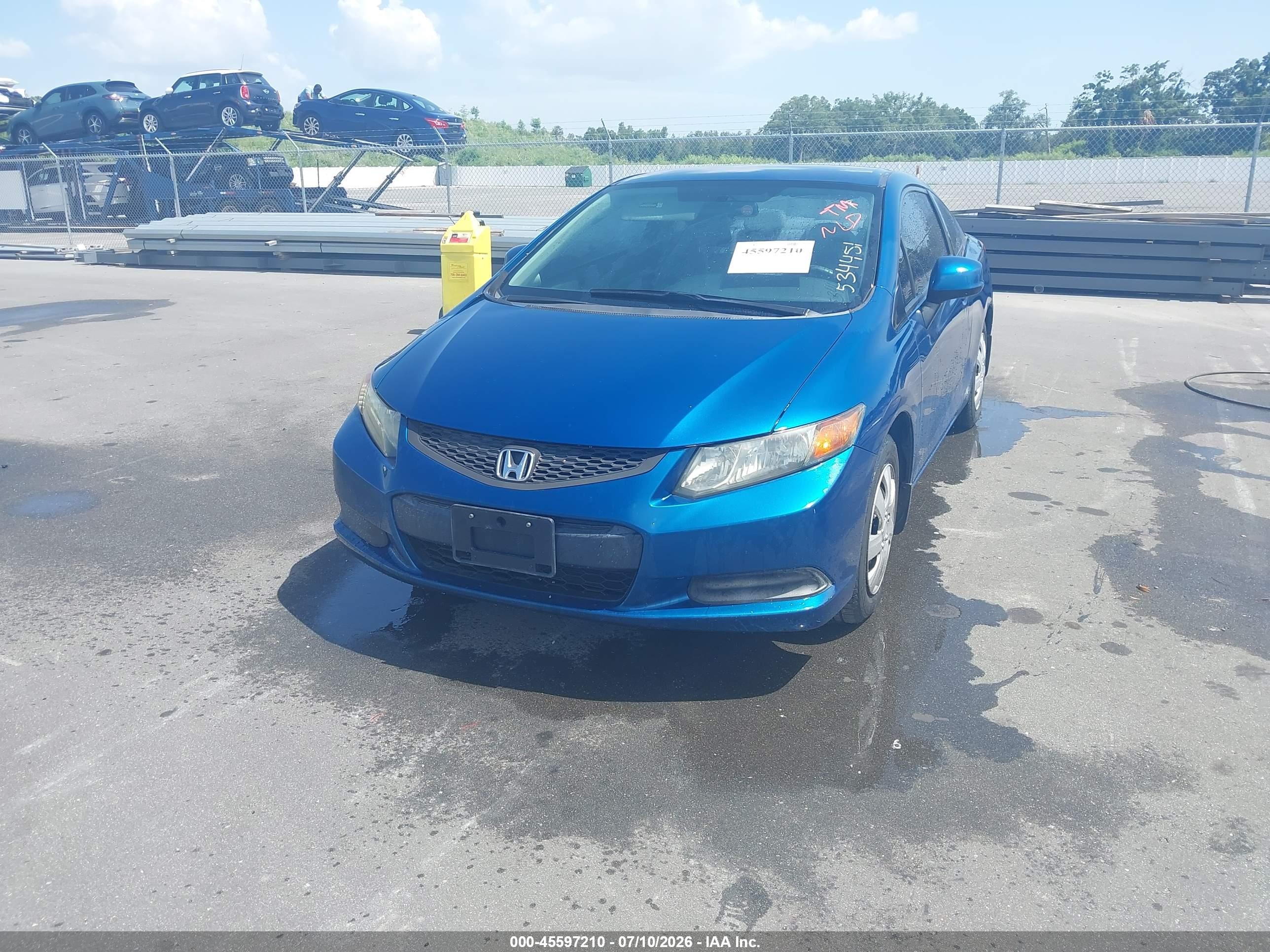 2012 Honda Civic Lx Синий vin: 2HGFG3B53CH534451