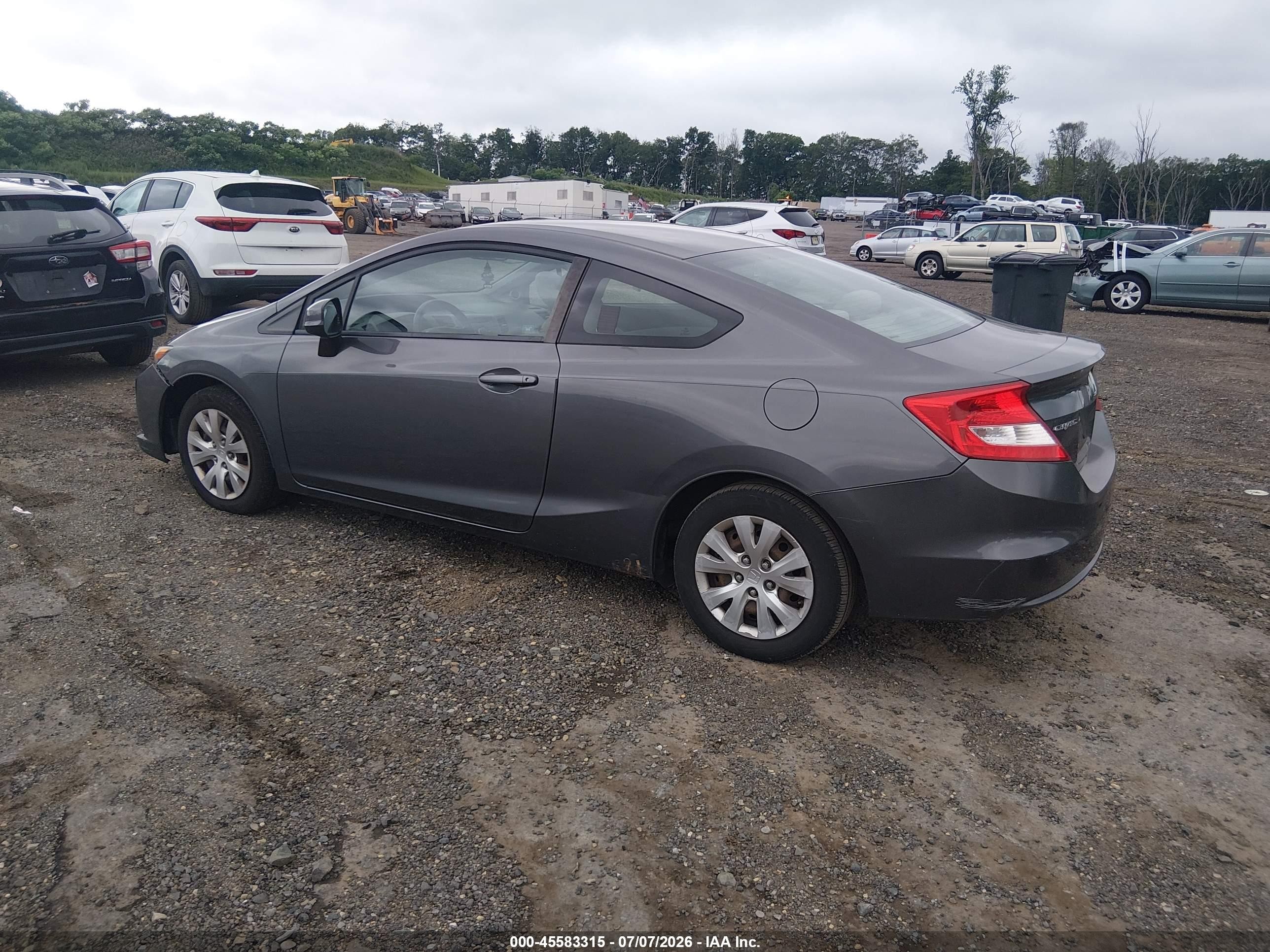 2012 Honda Civic Lx Gray vin: 2HGFG3B53CH549404