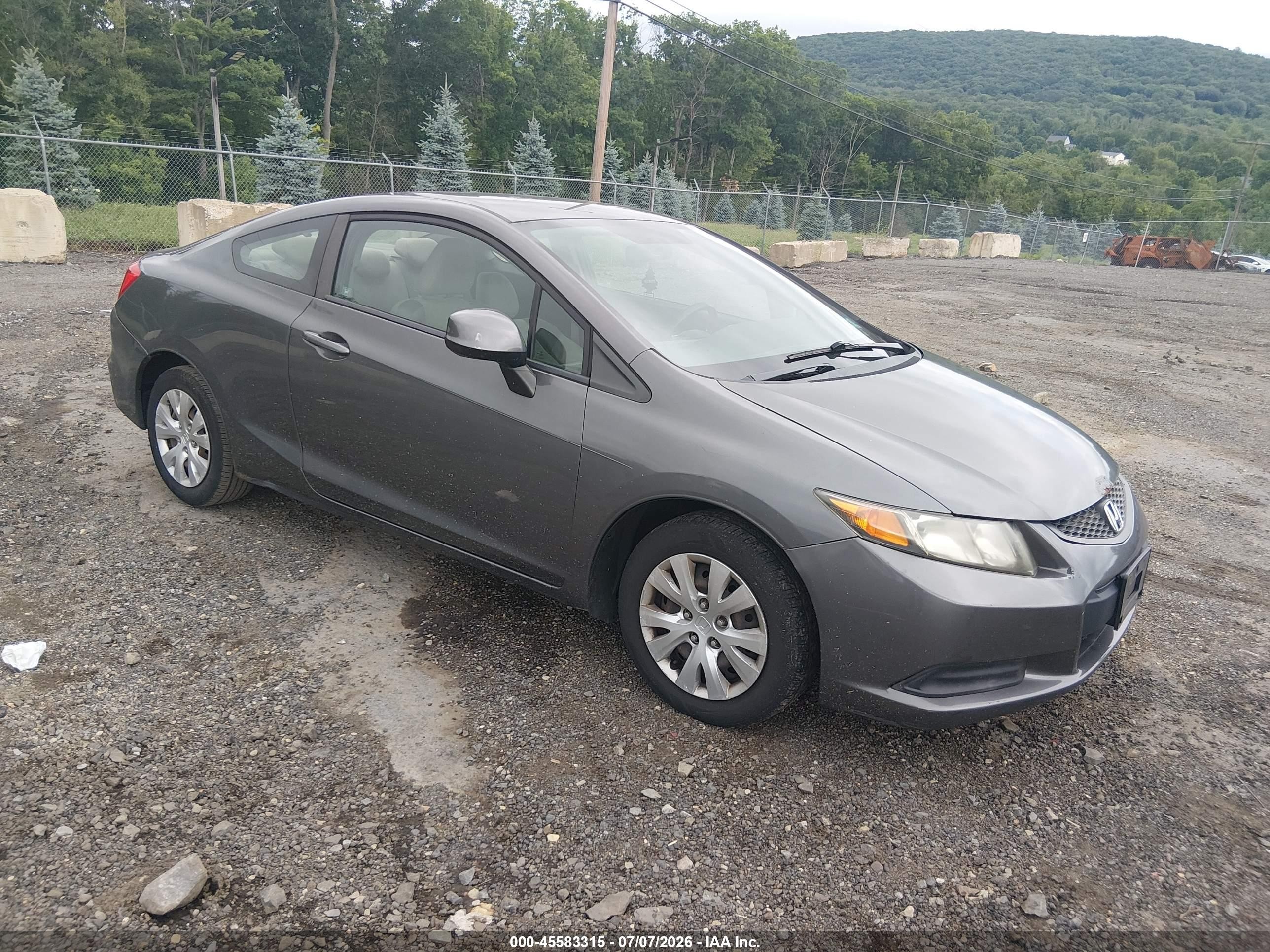 2012 Honda Civic Lx Gray vin: 2HGFG3B53CH549404
