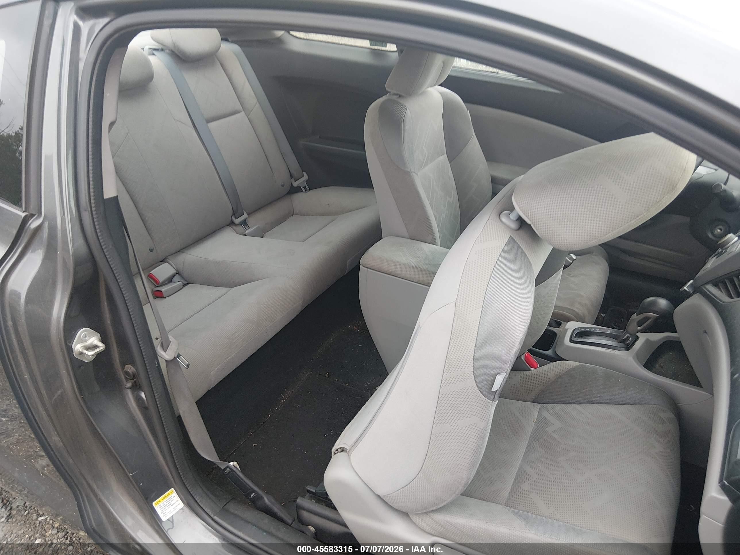 2012 Honda Civic Lx Gray vin: 2HGFG3B53CH549404