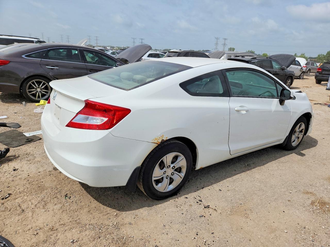 2013 Honda Civic Lx White vin: 2HGFG3B53DH509177