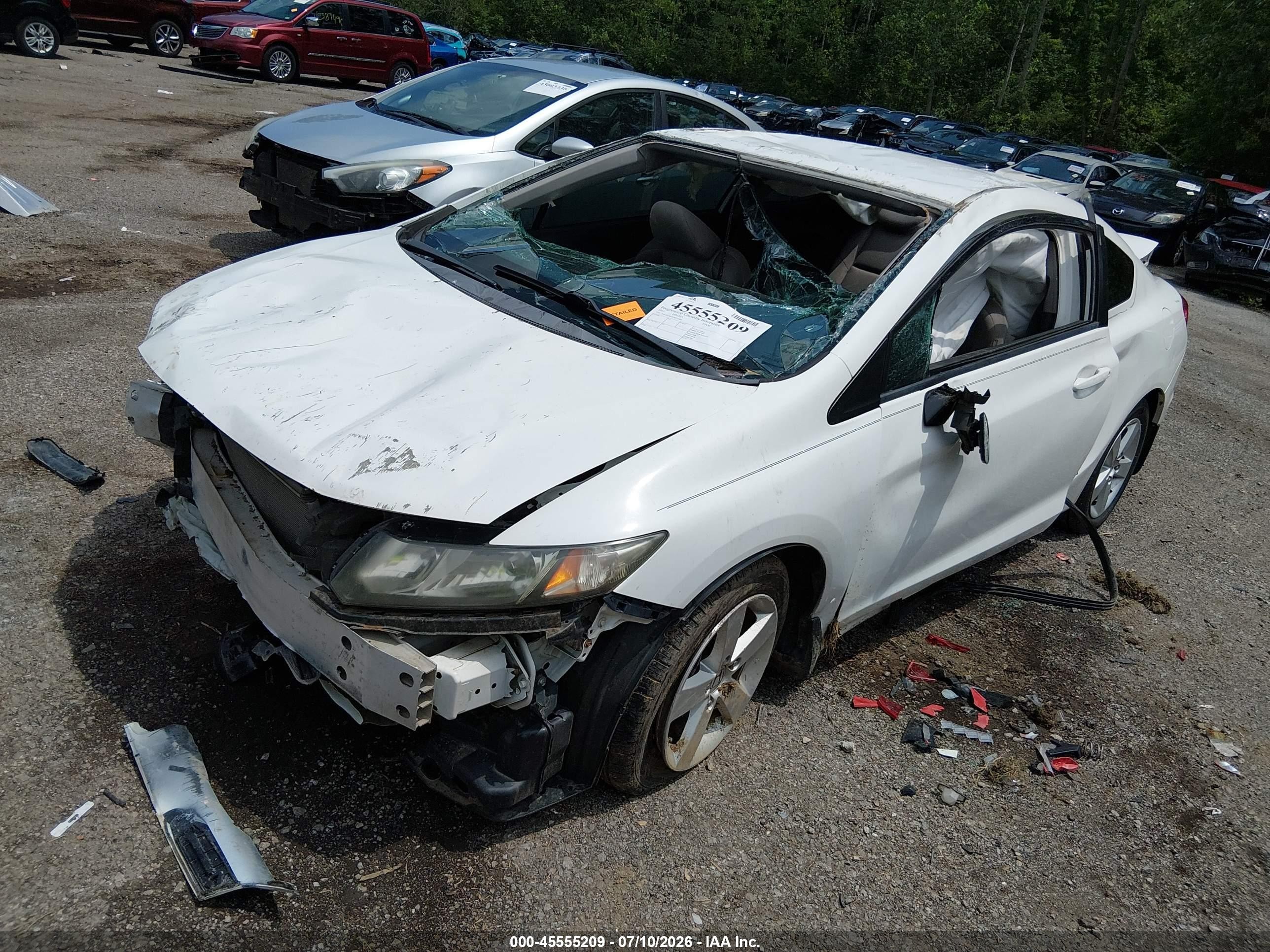 2013 Honda Civic Lx White vin: 2HGFG3B53DH521006