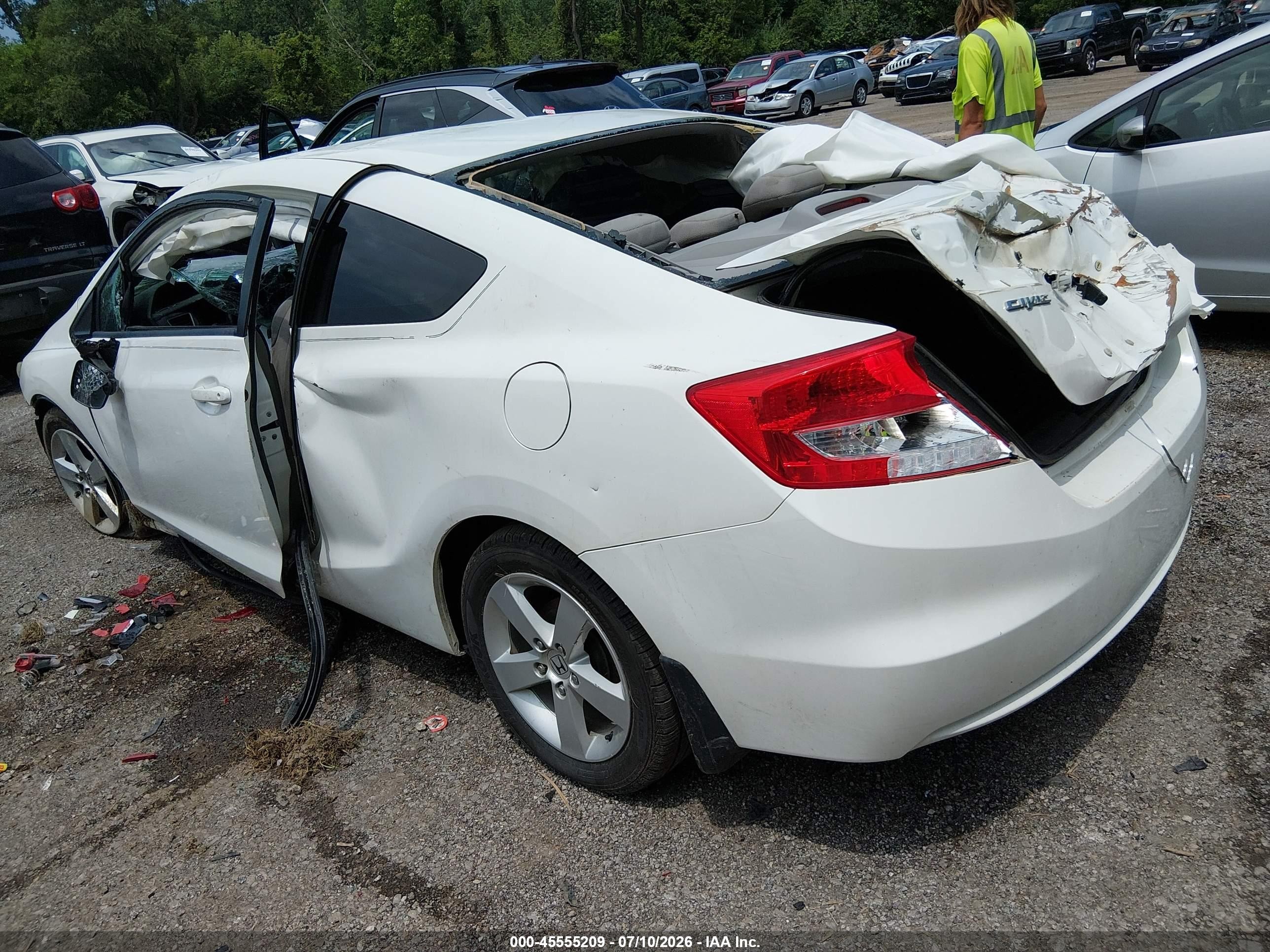 2013 Honda Civic Lx White vin: 2HGFG3B53DH521006