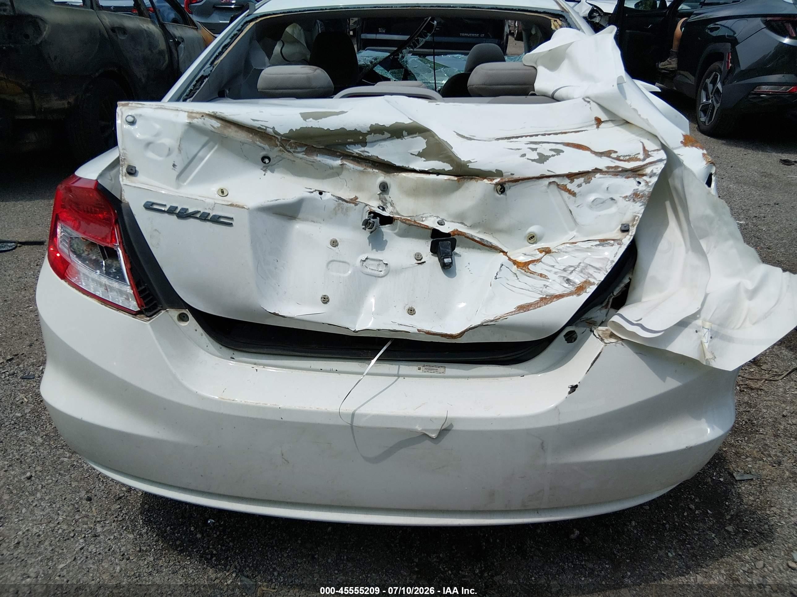 2013 Honda Civic Lx White vin: 2HGFG3B53DH521006