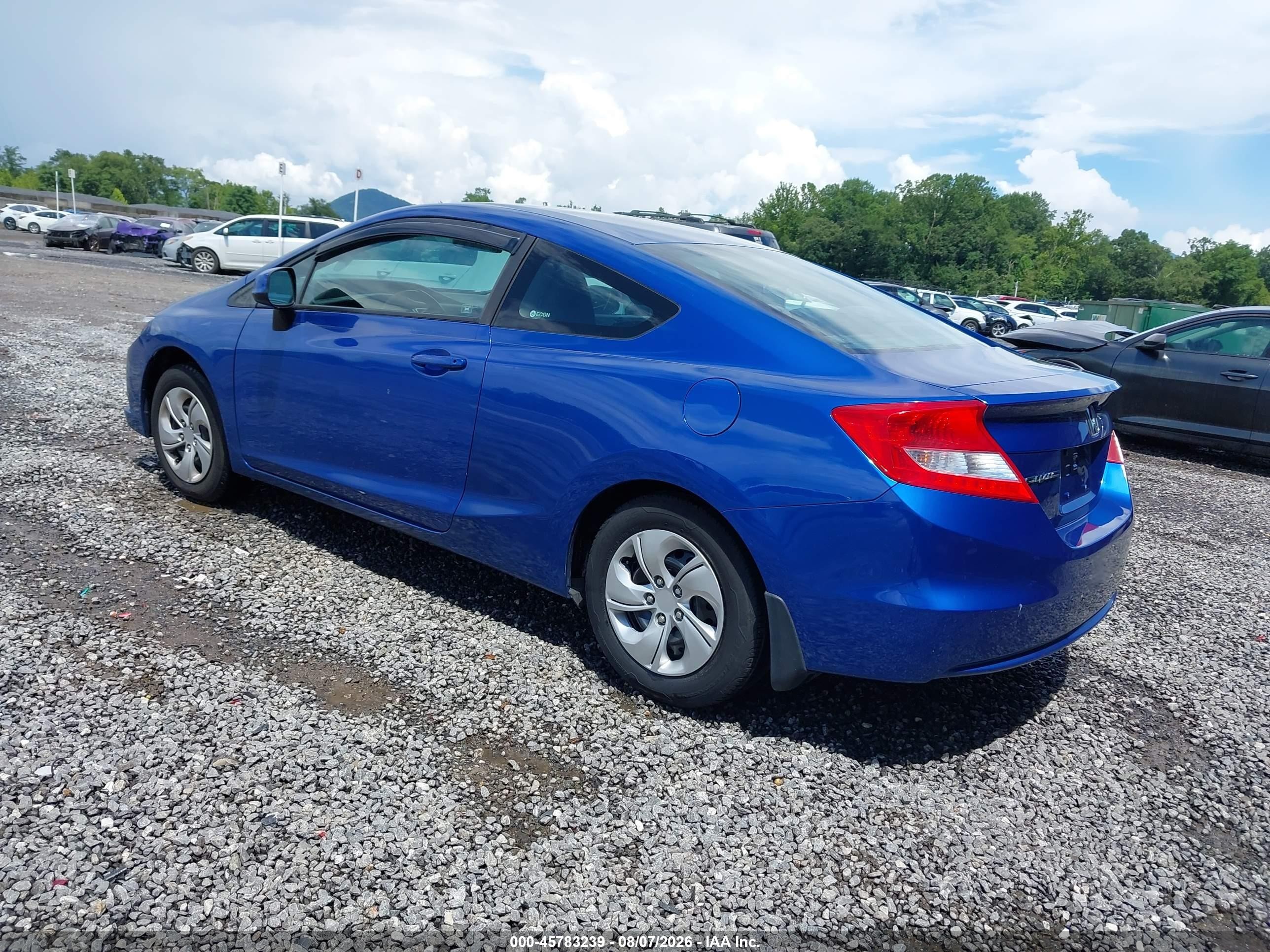 2013 Honda Civic Lx Blue vin: 2HGFG3B53DH522799