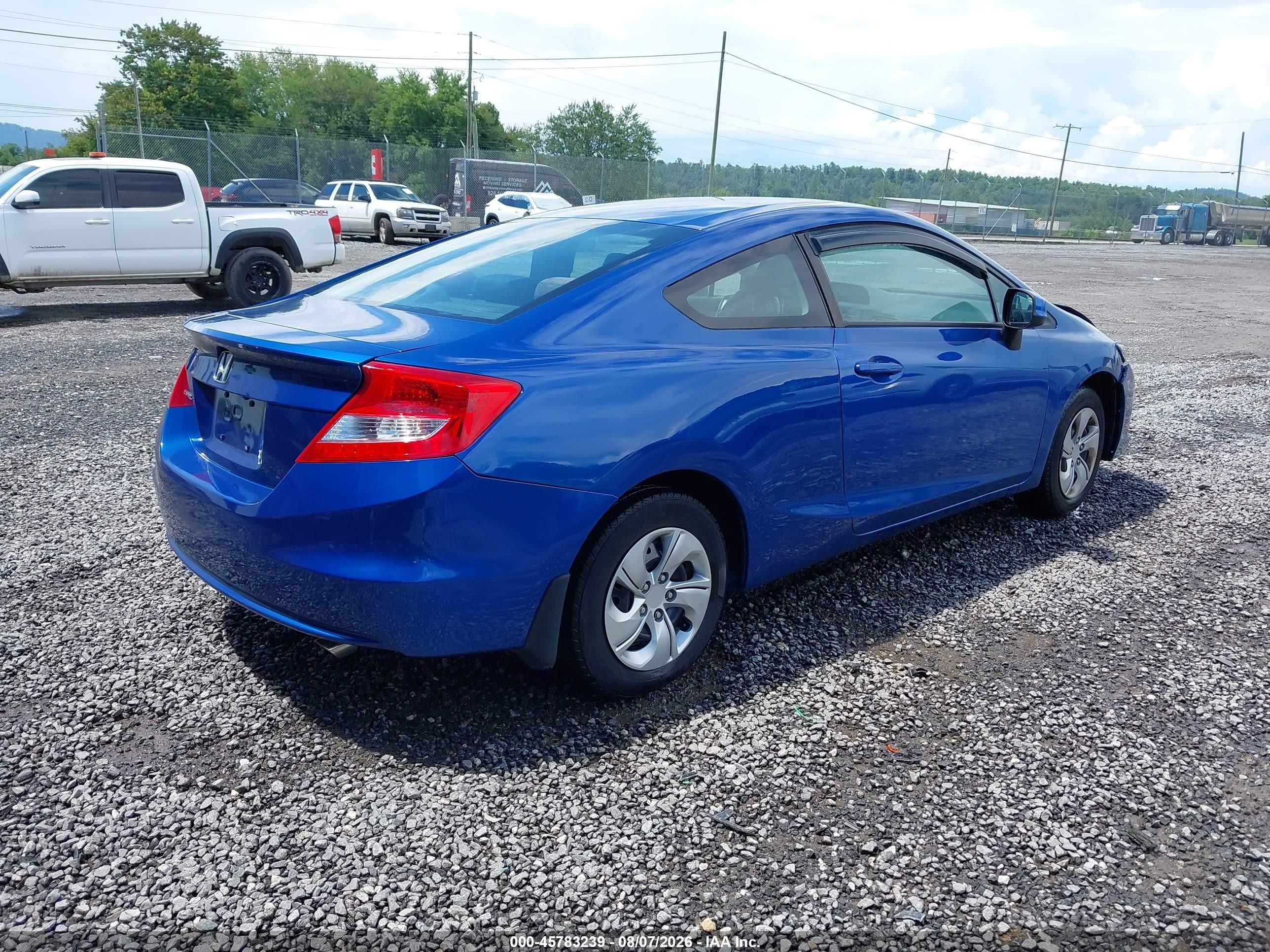 2013 Honda Civic Lx Blue vin: 2HGFG3B53DH522799