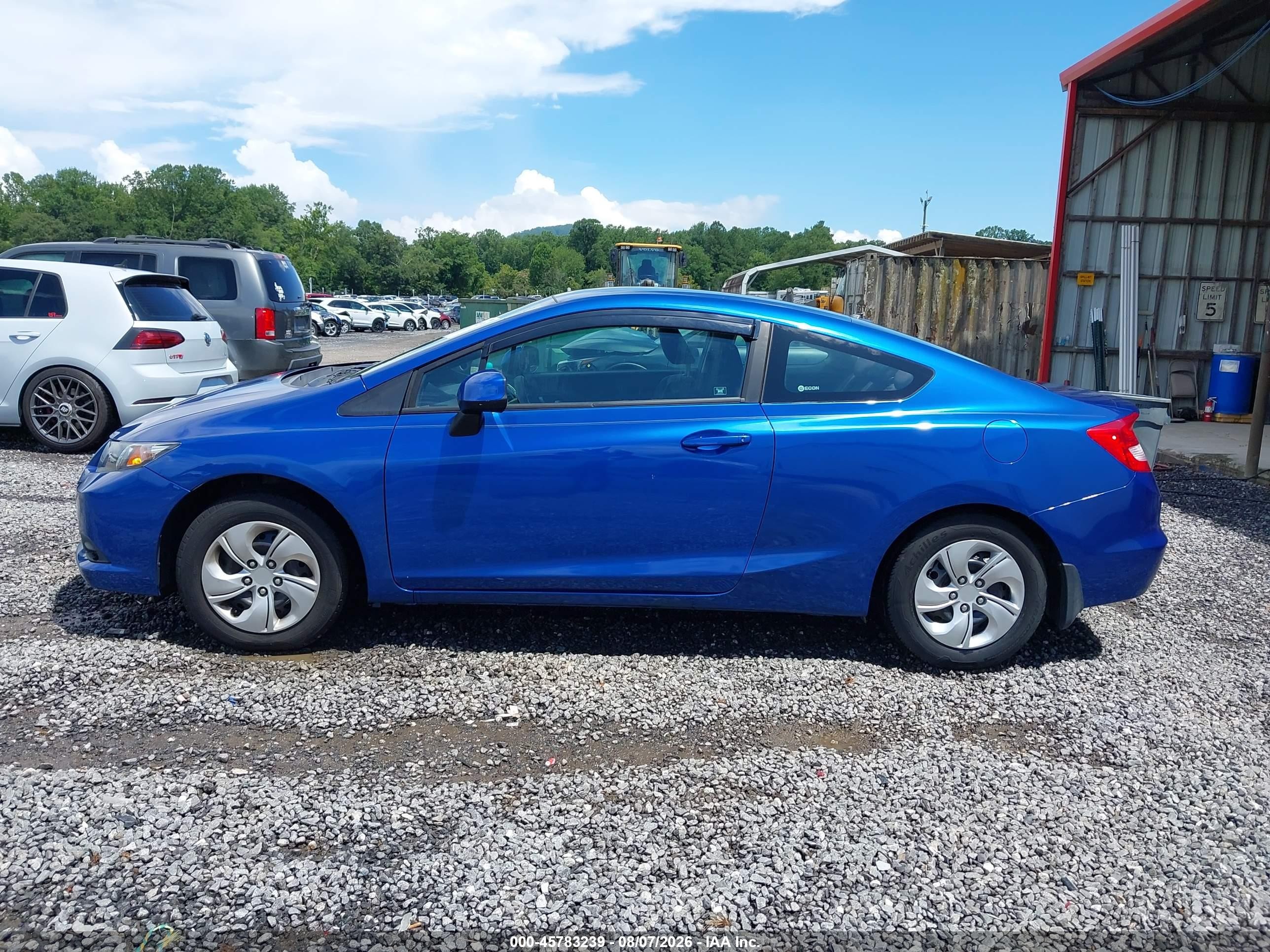 2013 Honda Civic Lx Blue vin: 2HGFG3B53DH522799