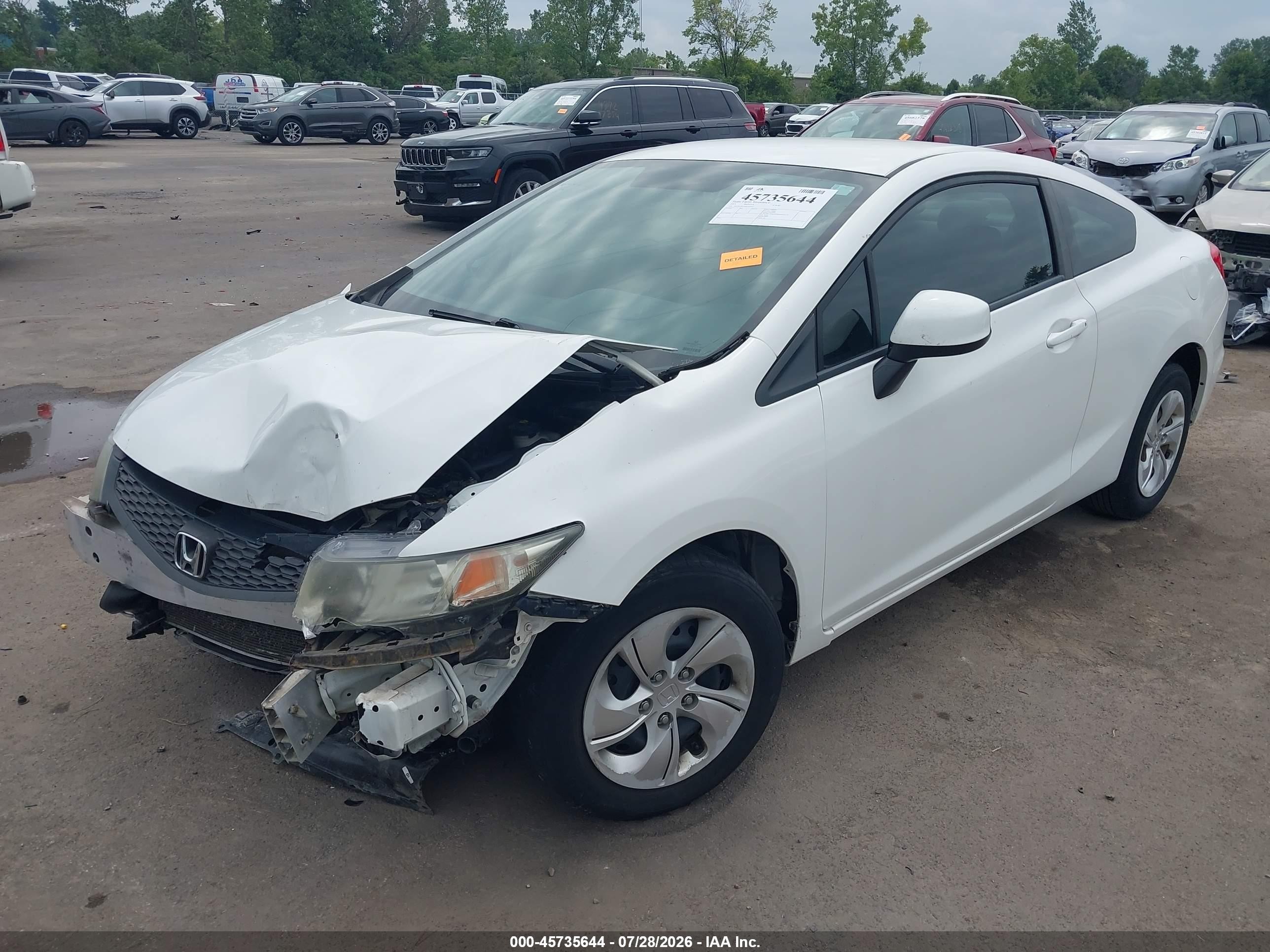 2013 Honda Civic Lx White vin: 2HGFG3B53DH522950