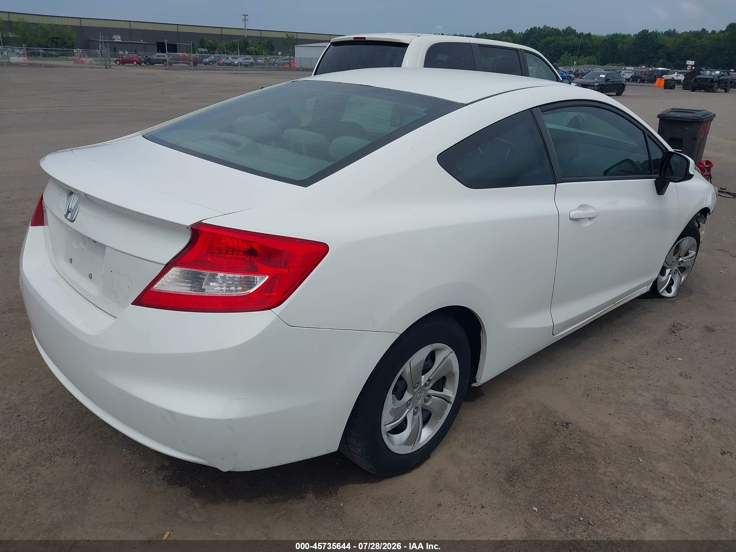 2013 Honda Civic Lx White vin: 2HGFG3B53DH522950