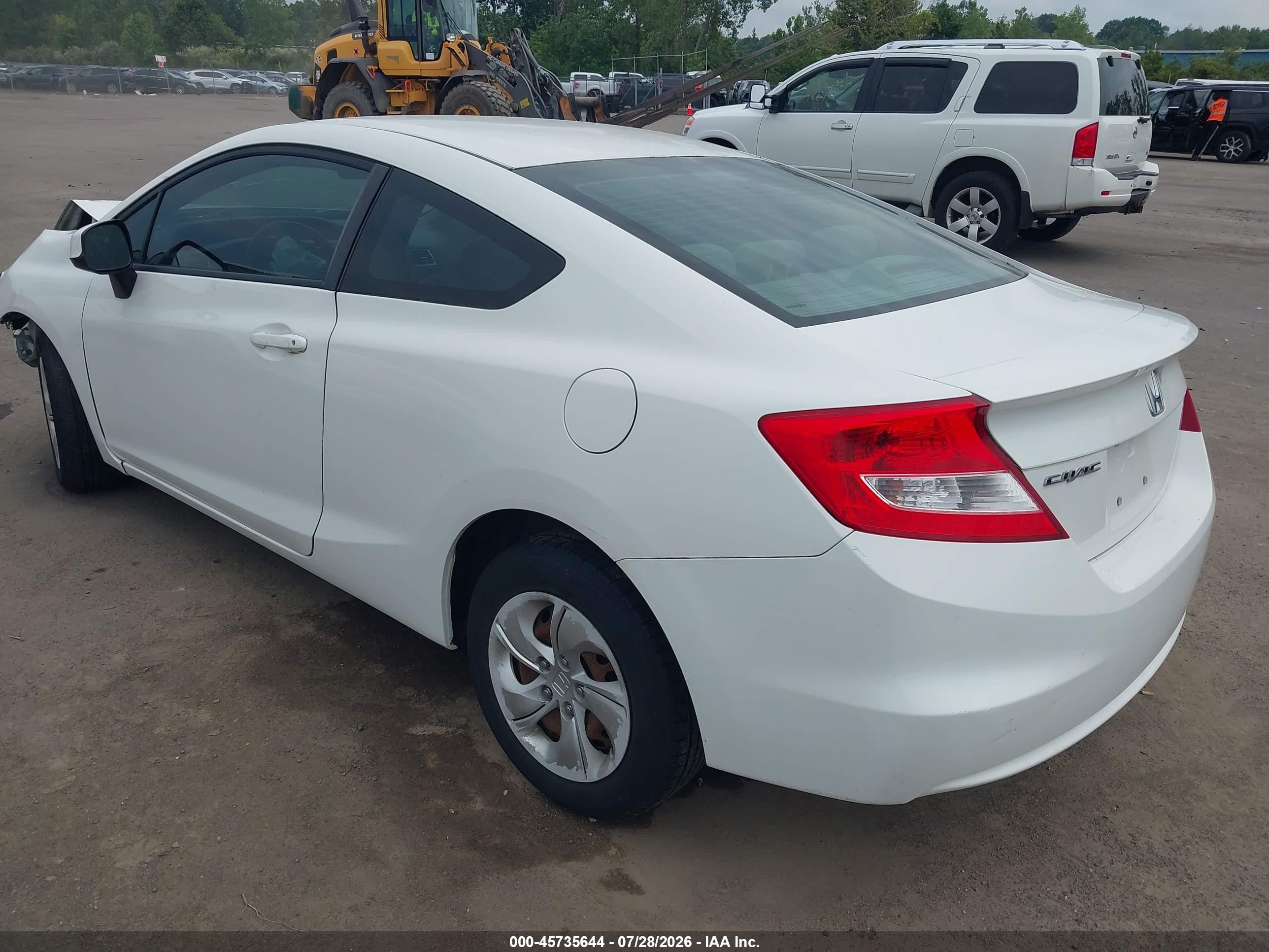 2013 Honda Civic Lx White vin: 2HGFG3B53DH522950