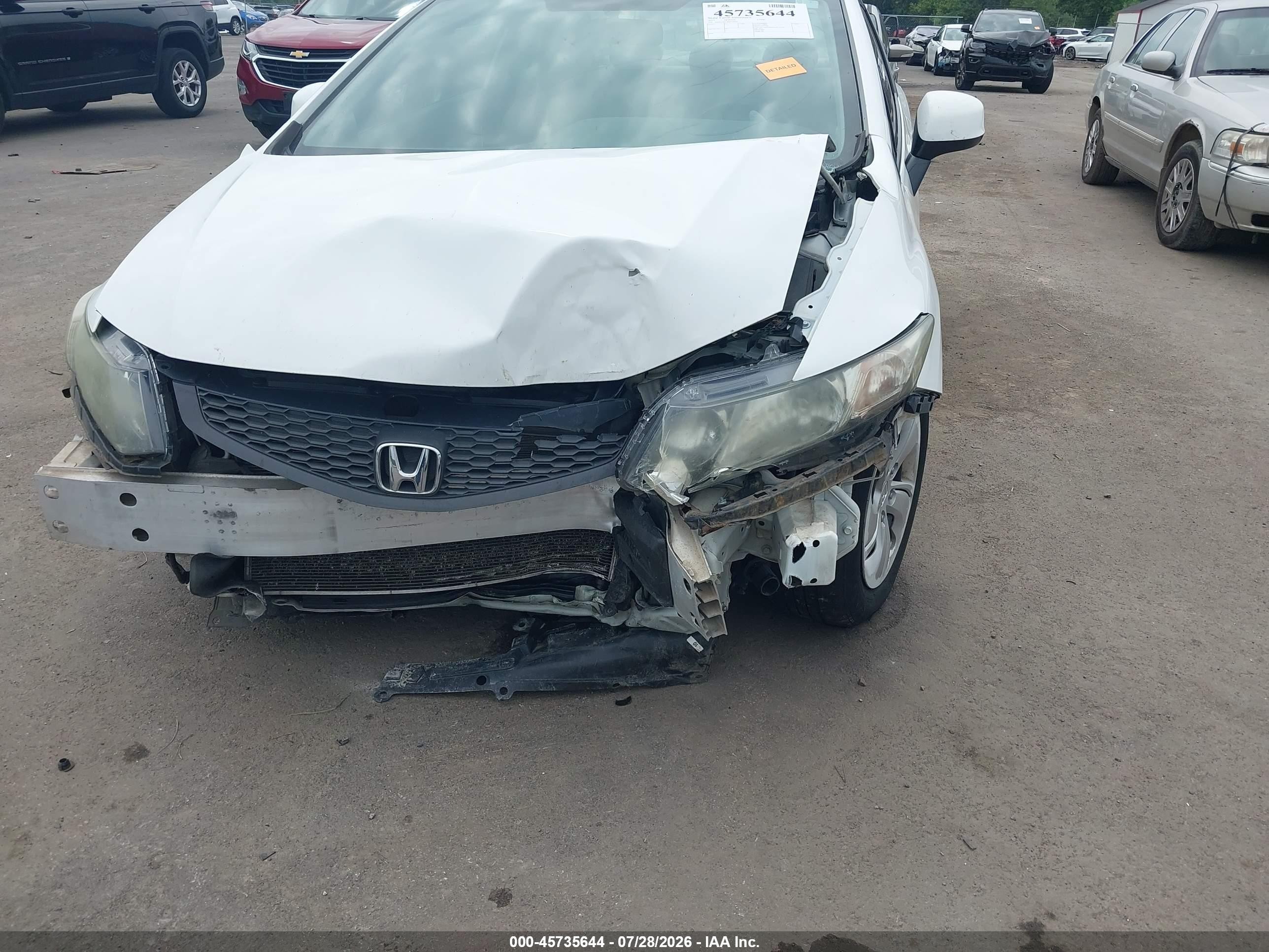 2013 Honda Civic Lx White vin: 2HGFG3B53DH522950